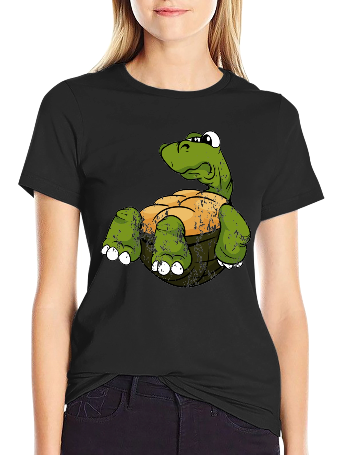 Funny Turtle Graphic Print T-Shirt