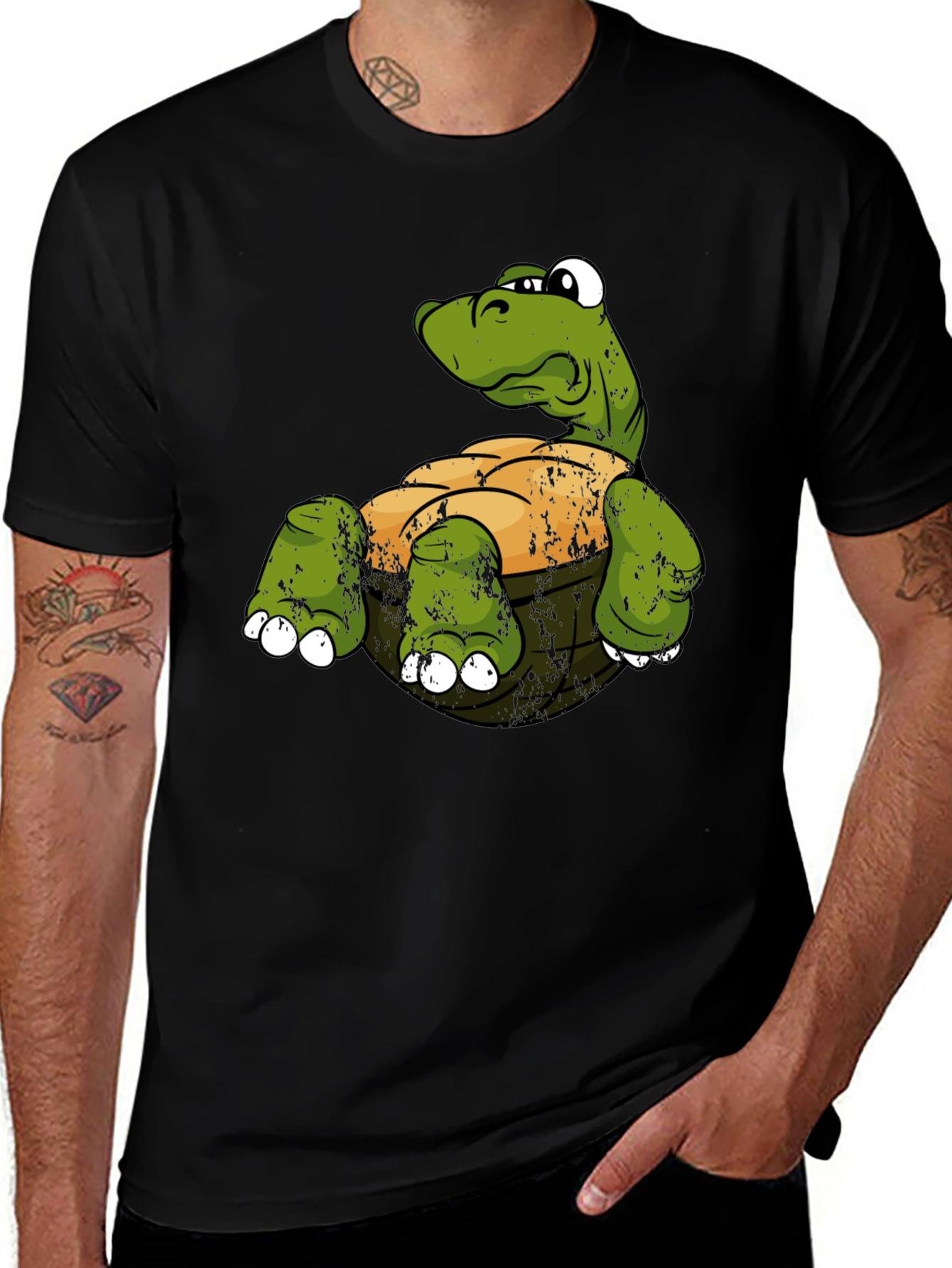 Funny Turtle Graphic Print T-Shirt