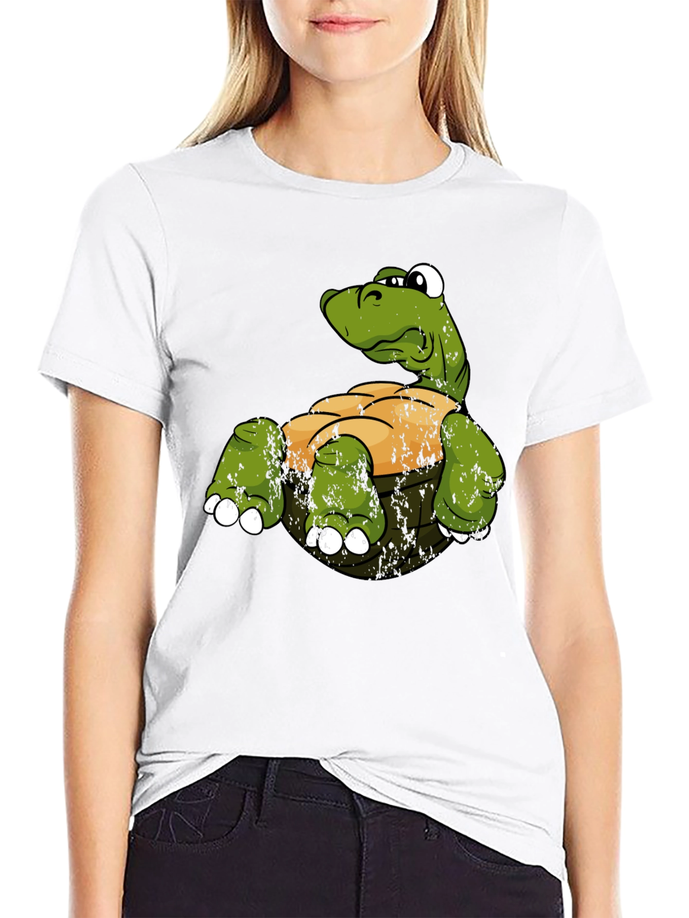Funny Turtle Graphic Print T-Shirt
