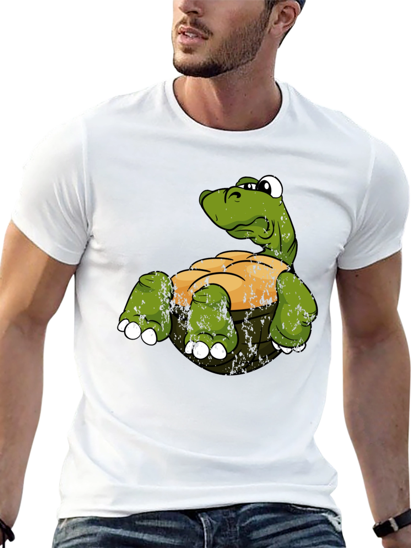 Funny Turtle Graphic Print T-Shirt