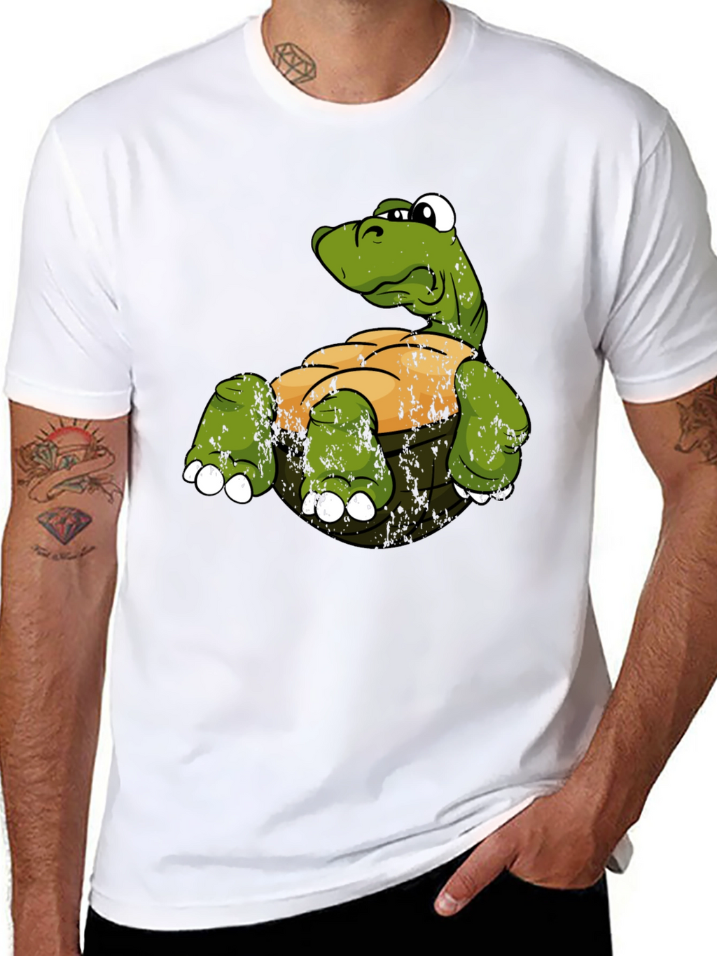 Funny Turtle Graphic Print T-Shirt