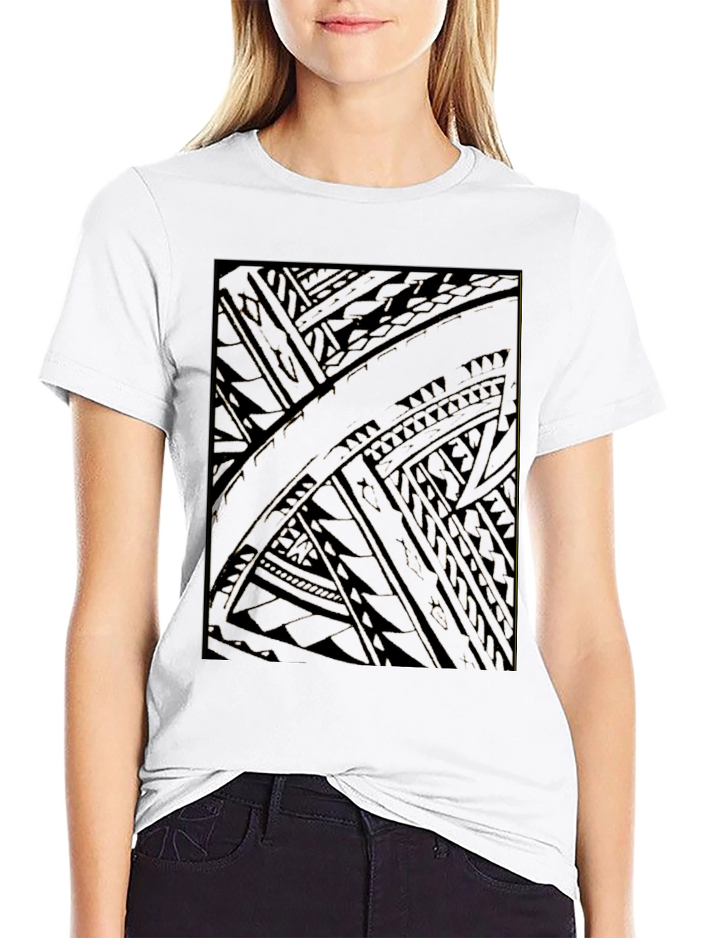 Tribal Pattern Black T-Shirt