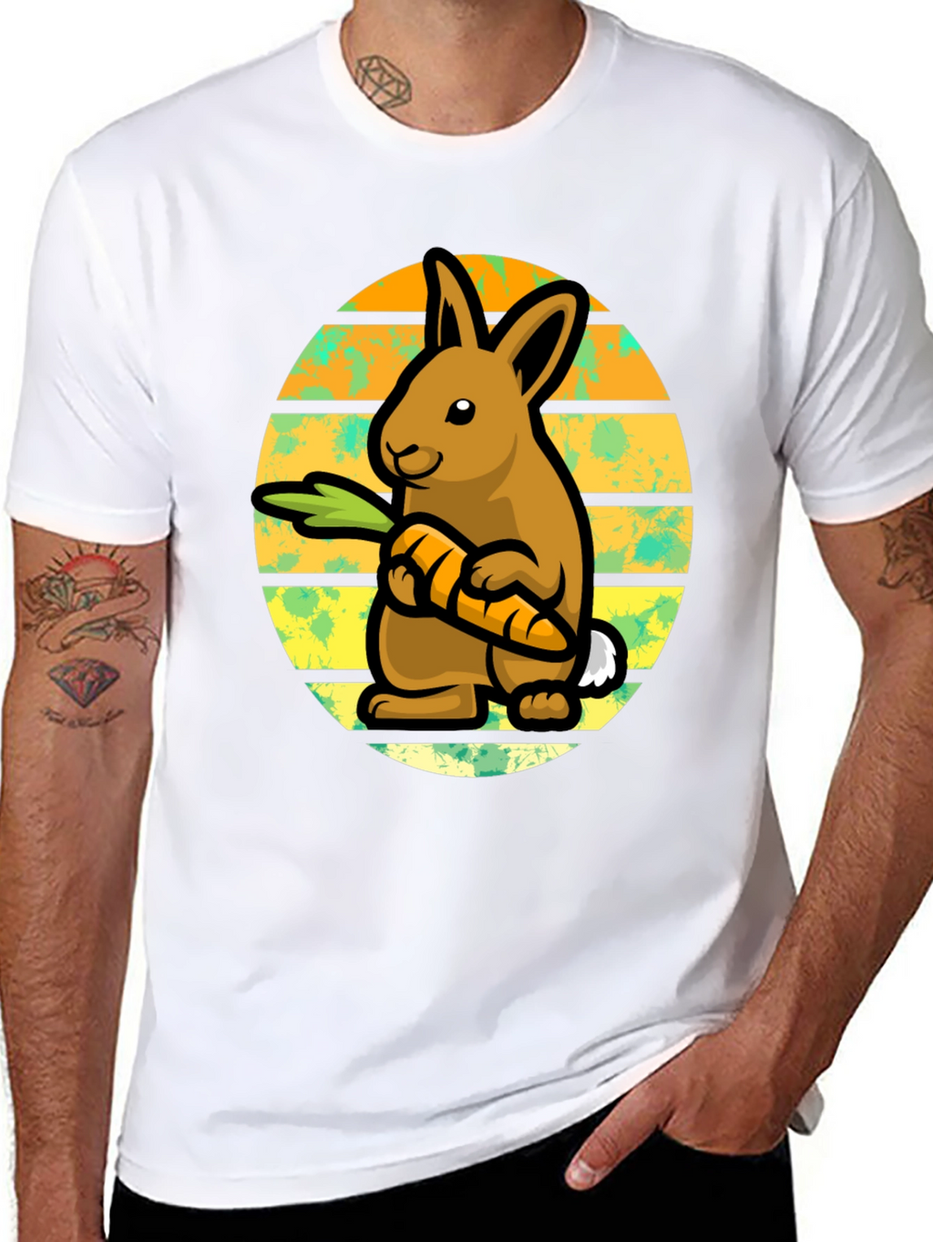 Cute Bunny Carrot Graphic T-Shirt