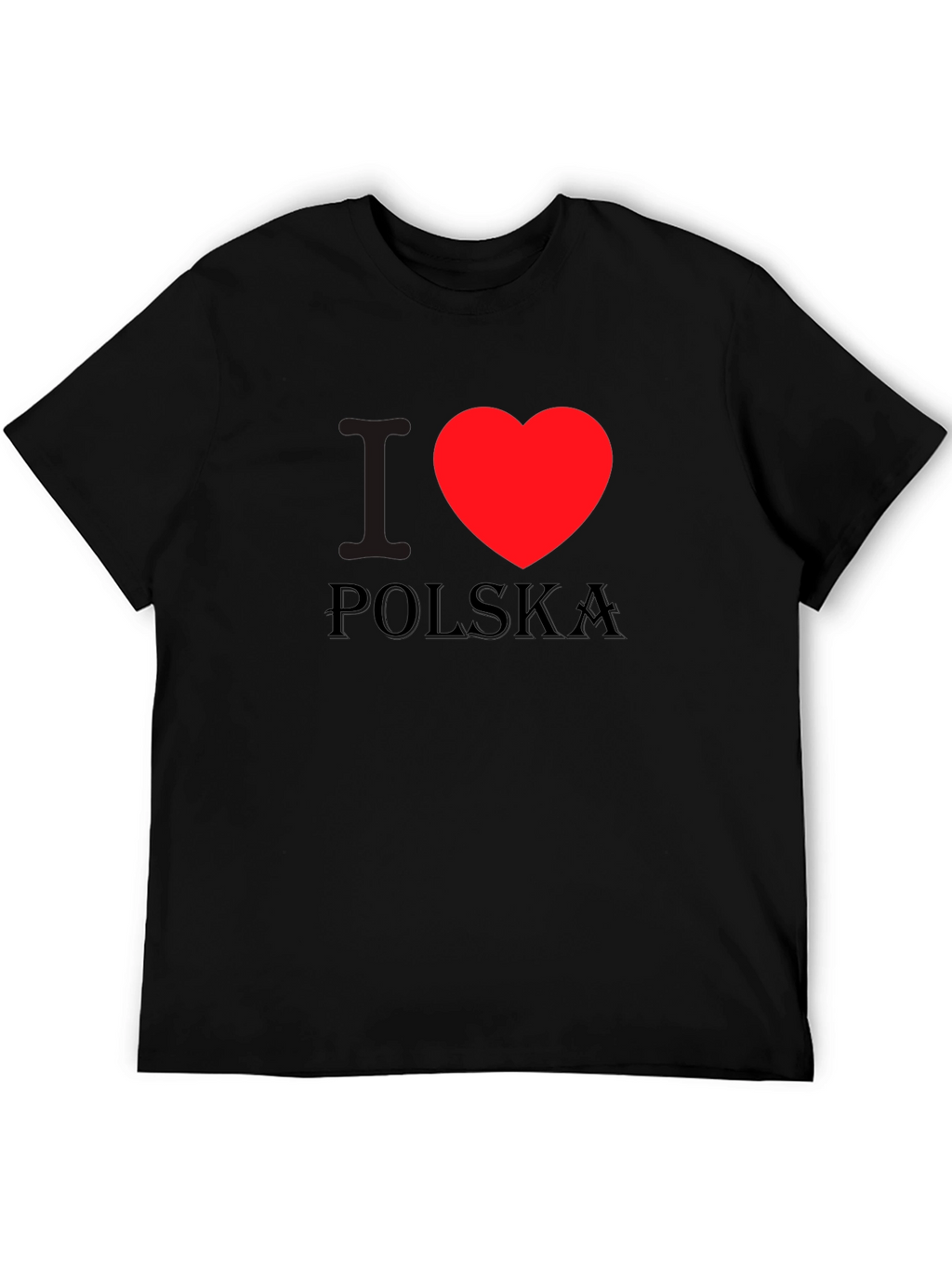 I Heart Poland T-Shirt Black Cotton Tee