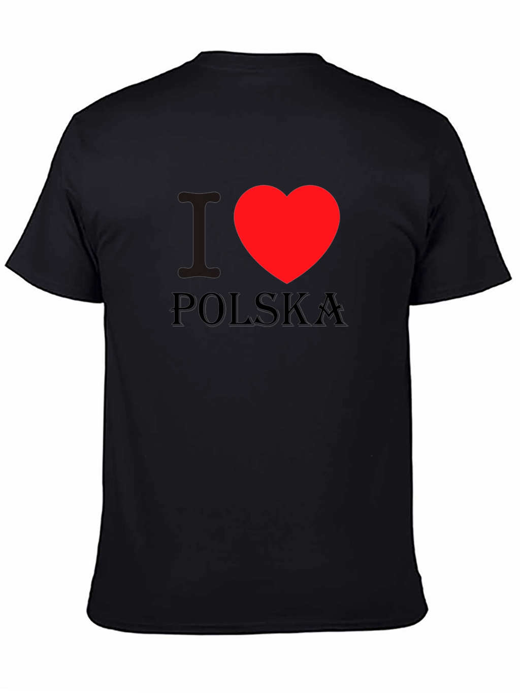 I Heart Poland T-Shirt Black Cotton Tee