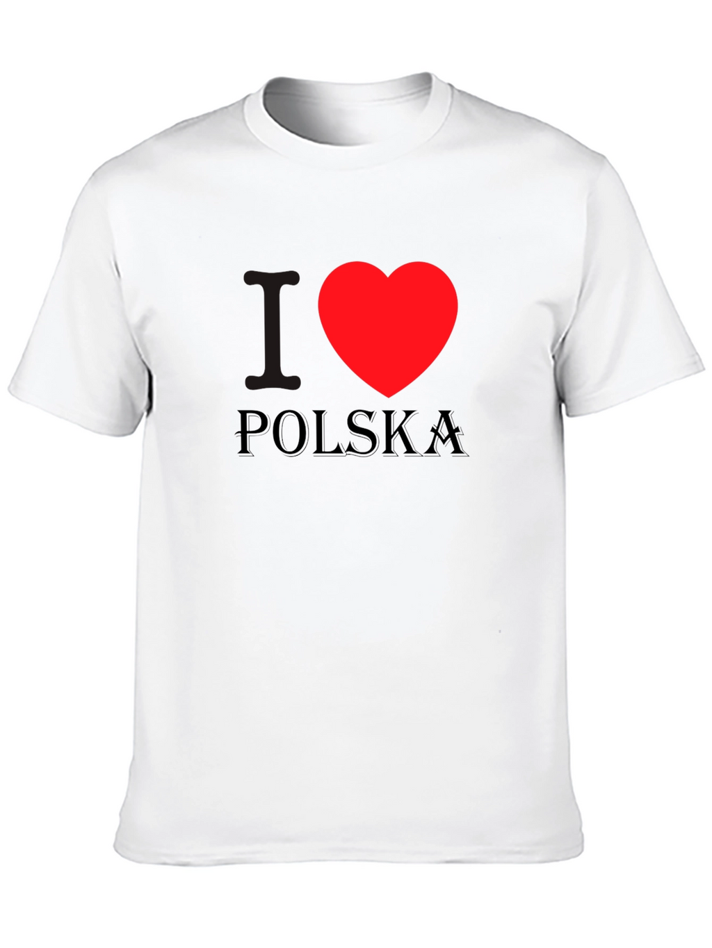 I Heart Poland T-Shirt Black Cotton Tee