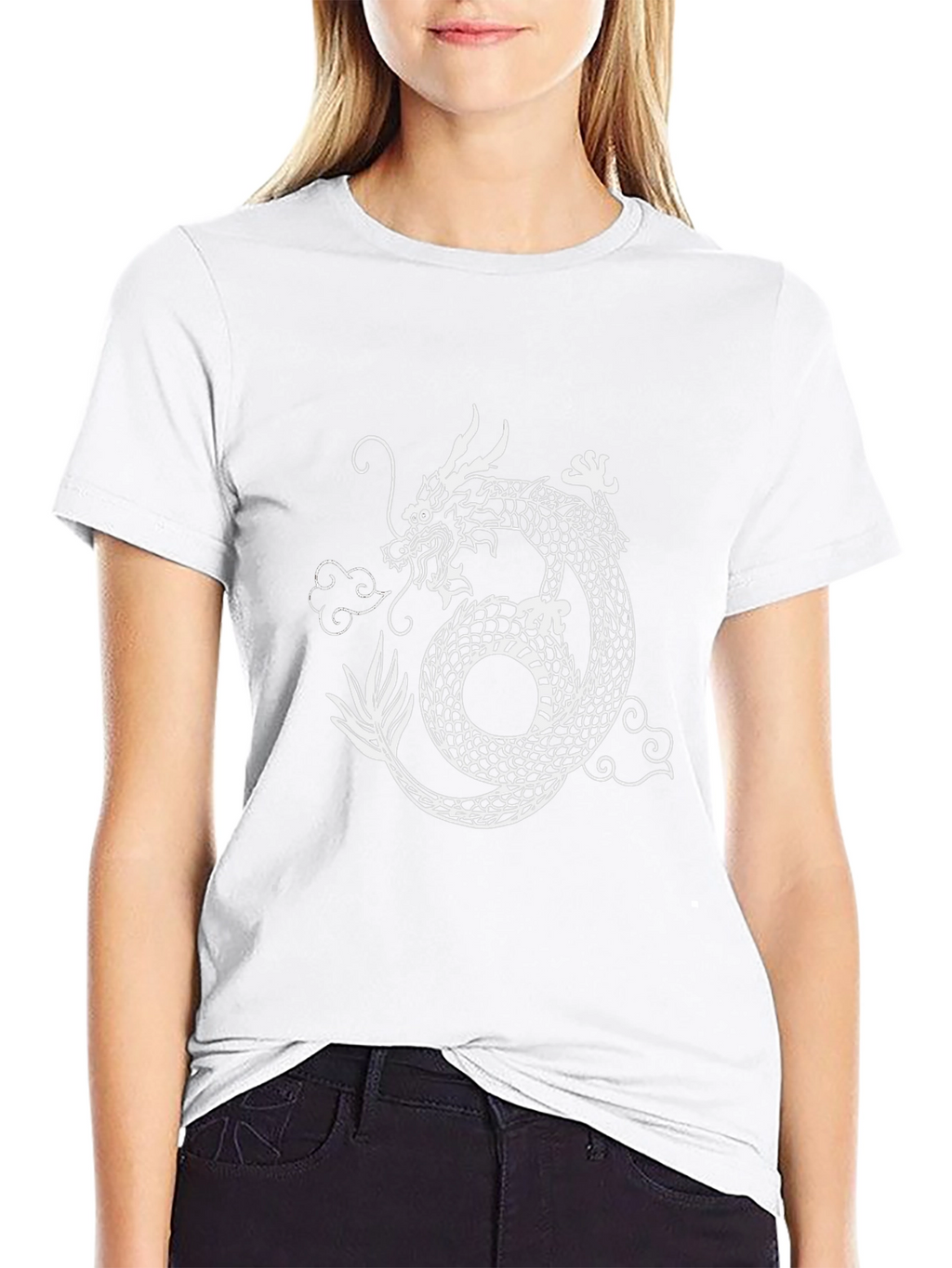 Dragon Graphic Print Crew Neck Tee
