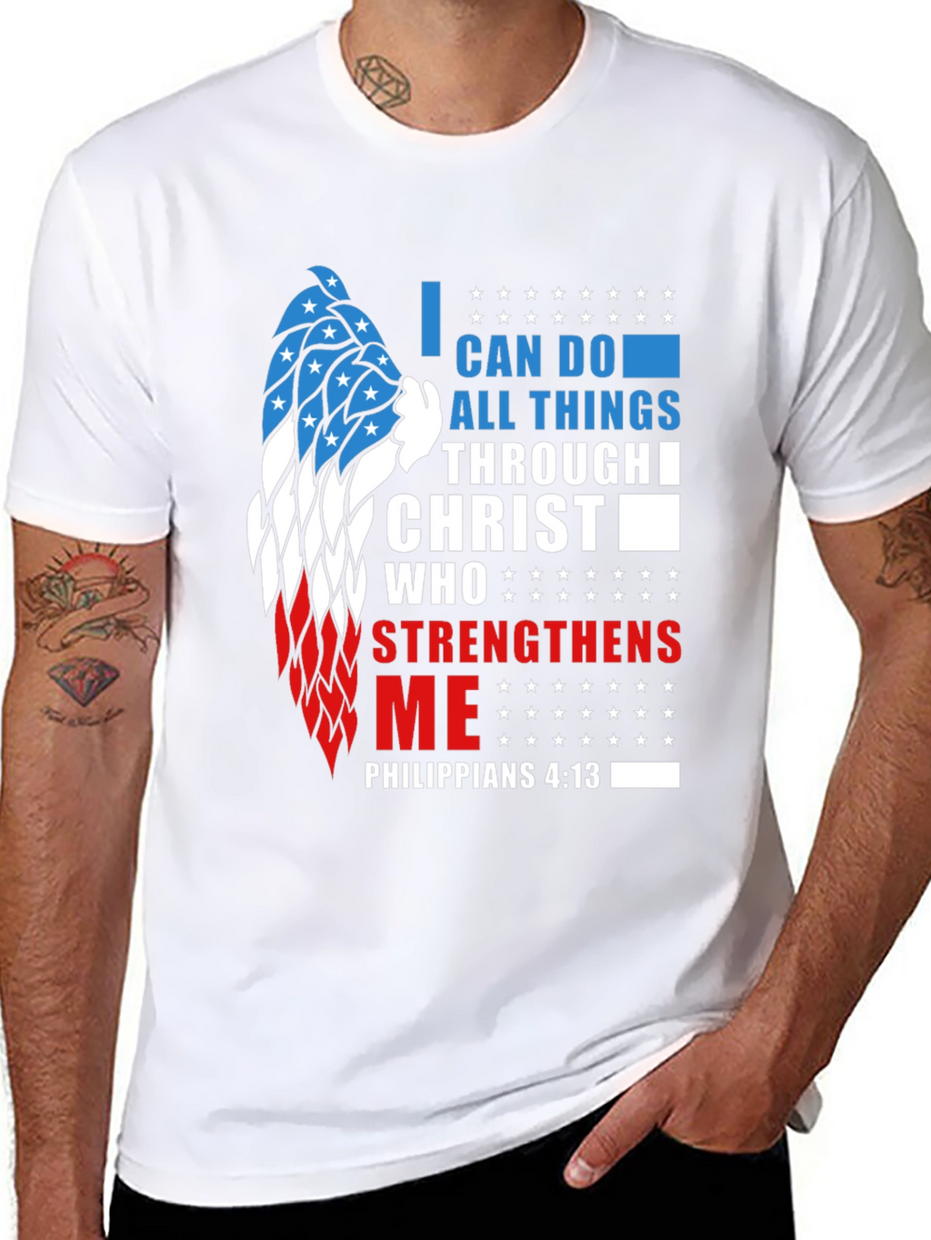 Patriotic Christian T-Shirt: Philippians 4:13