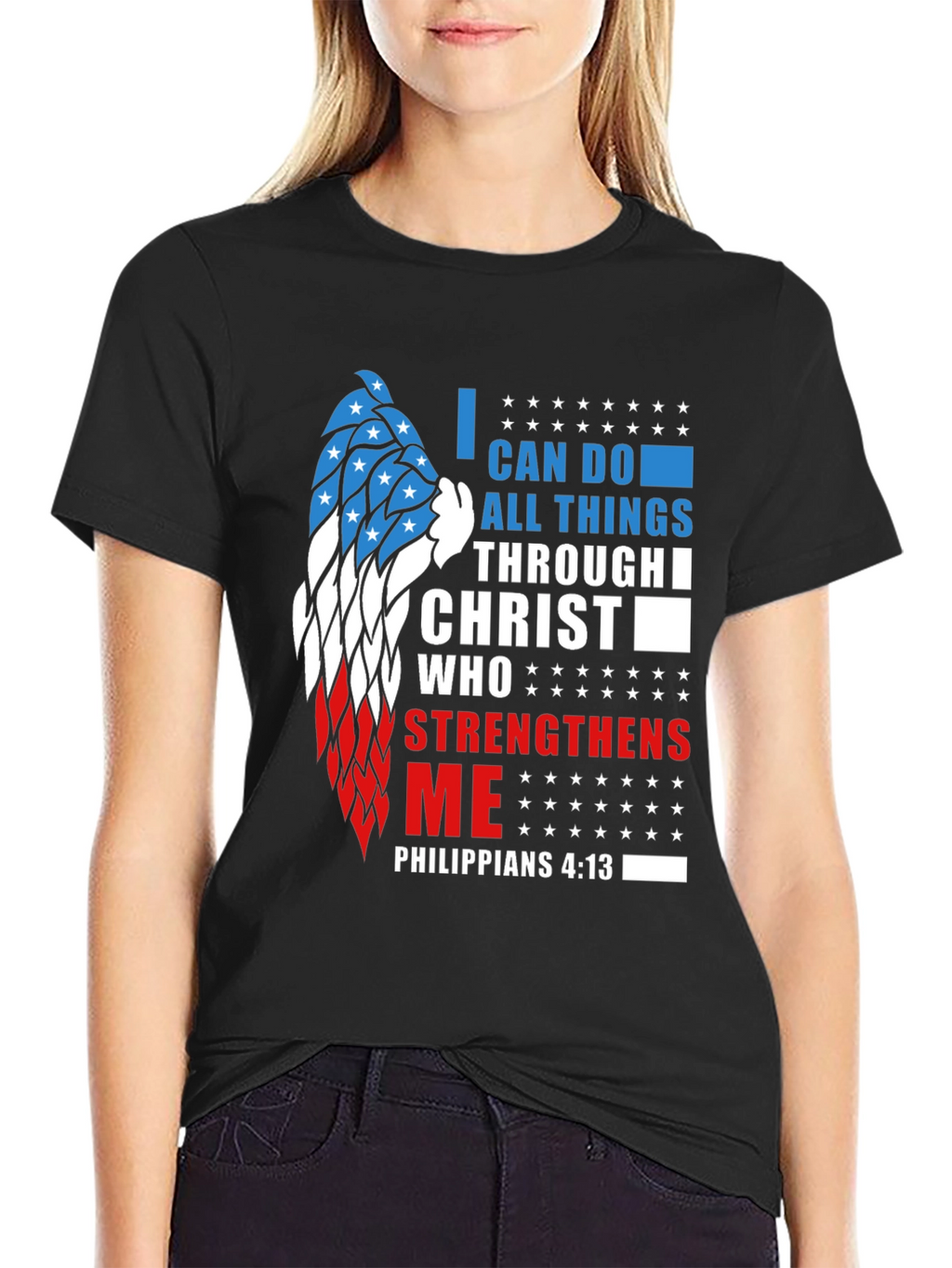 Patriotic Christian T-Shirt: Philippians 4:13