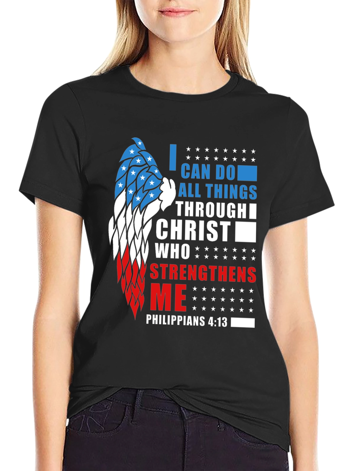 Patriotic Christian T-Shirt: Philippians 4:13