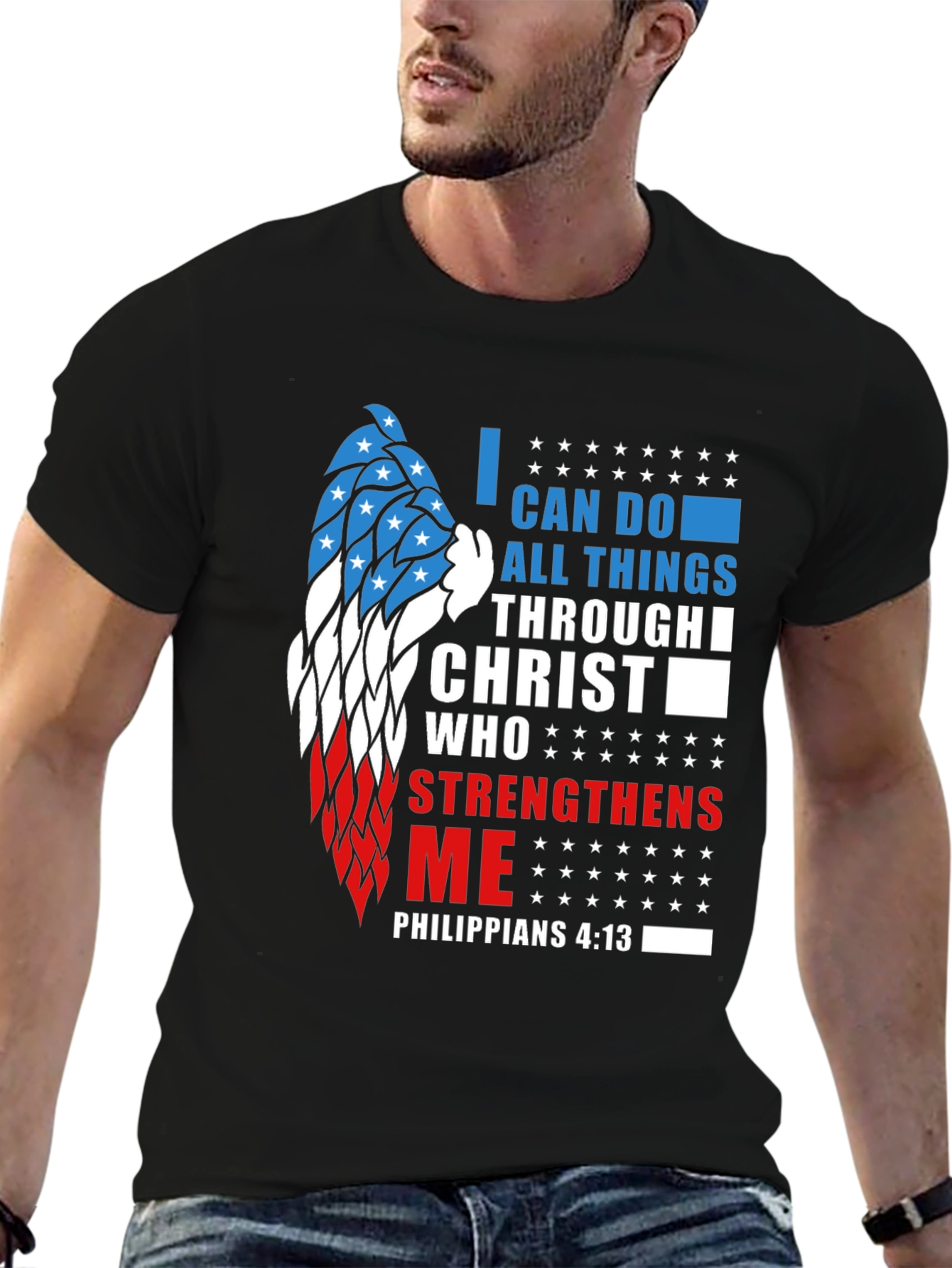 Patriotic Christian T-Shirt: Philippians 4:13