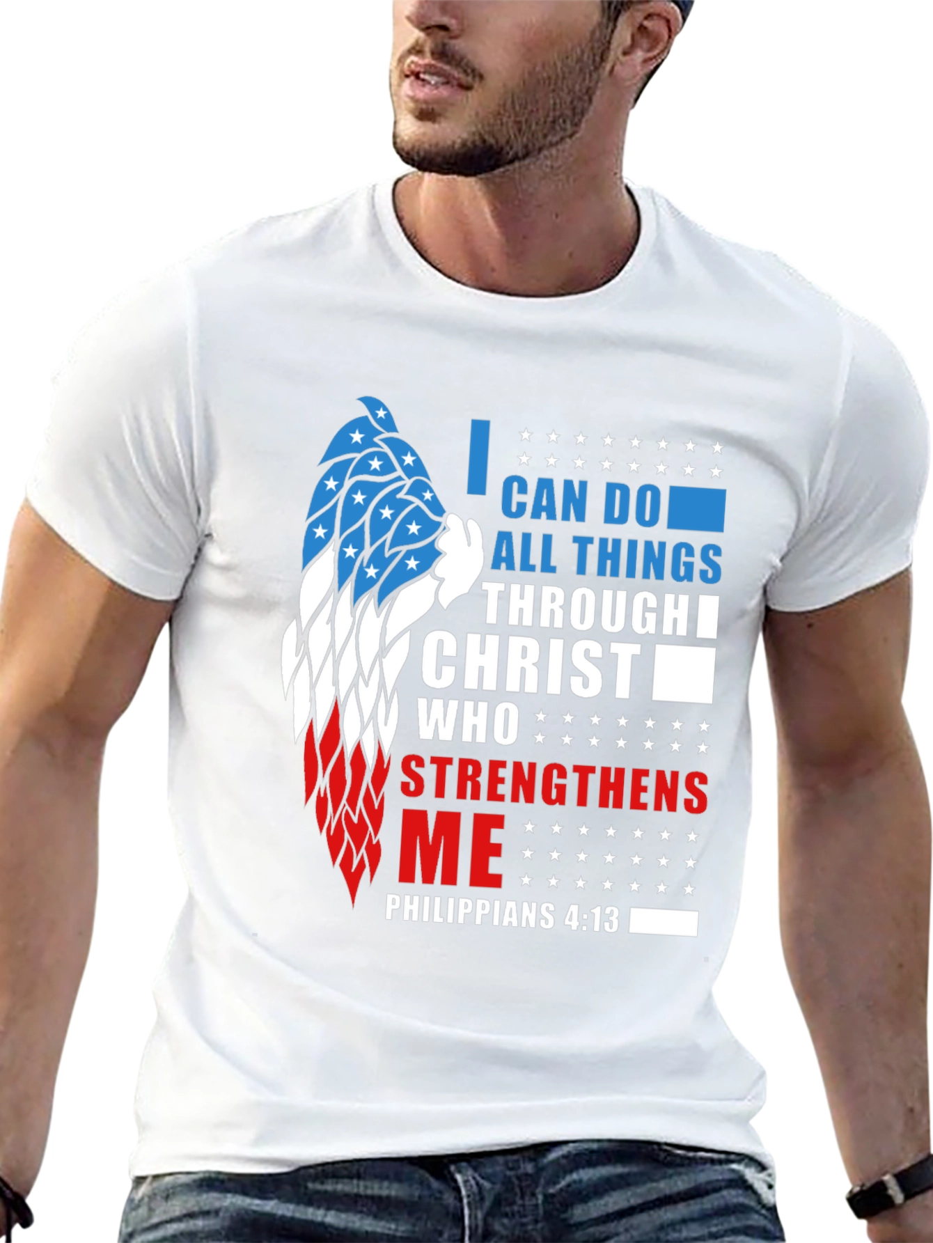 Patriotic Christian T-Shirt: Philippians 4:13