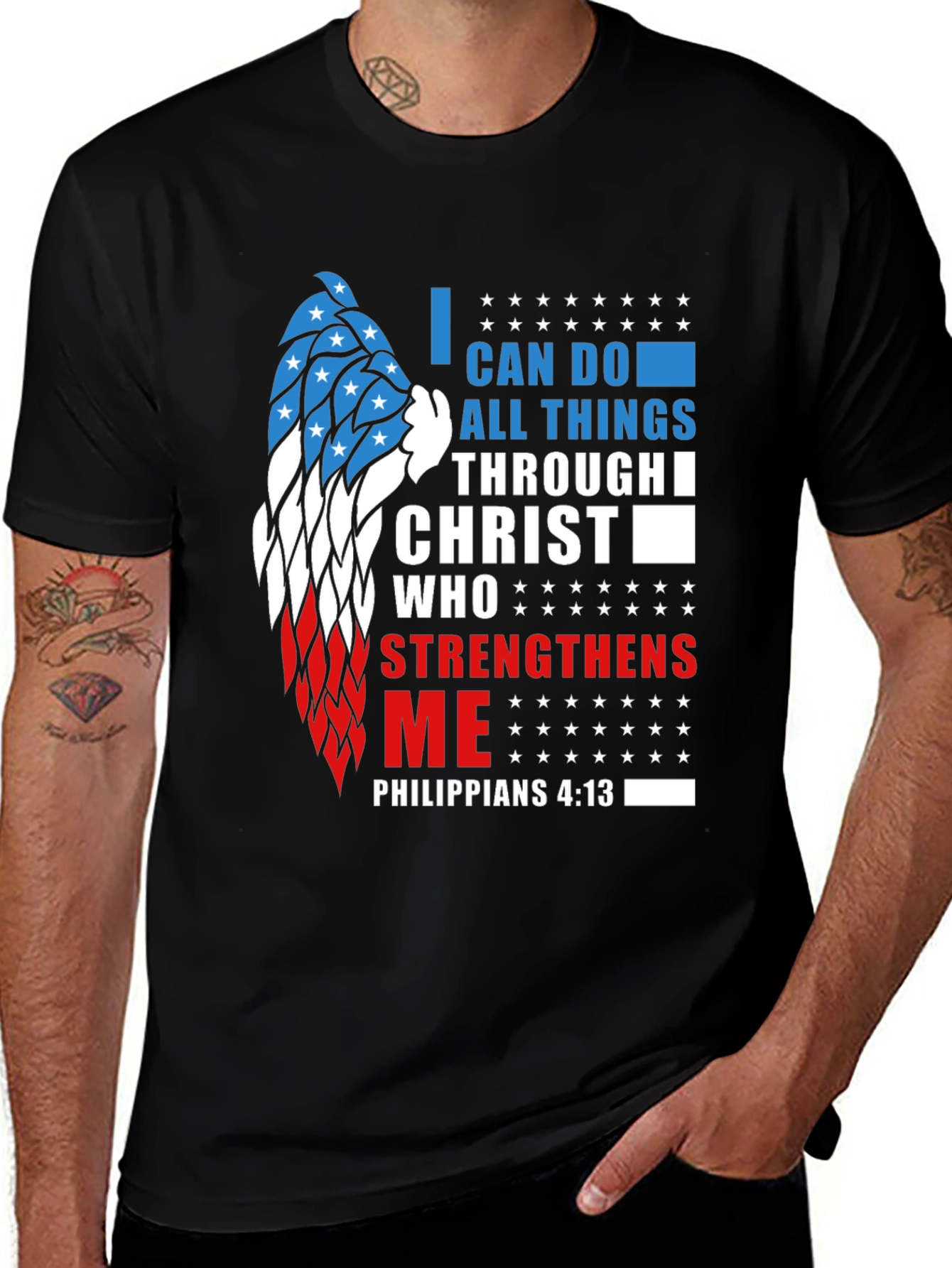 Patriotic Christian T-Shirt: Philippians 4:13