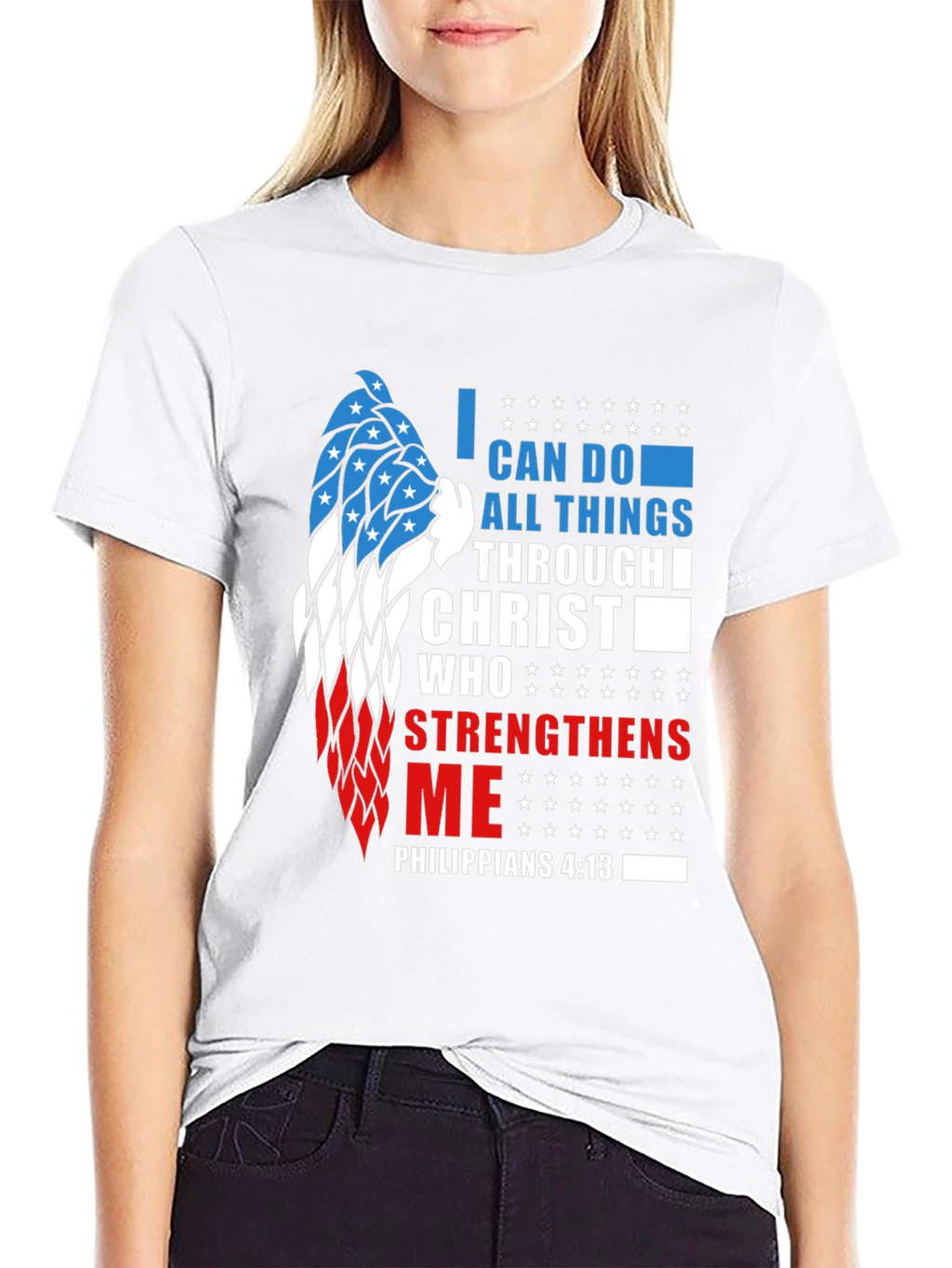 Patriotic Christian T-Shirt: Philippians 4:13