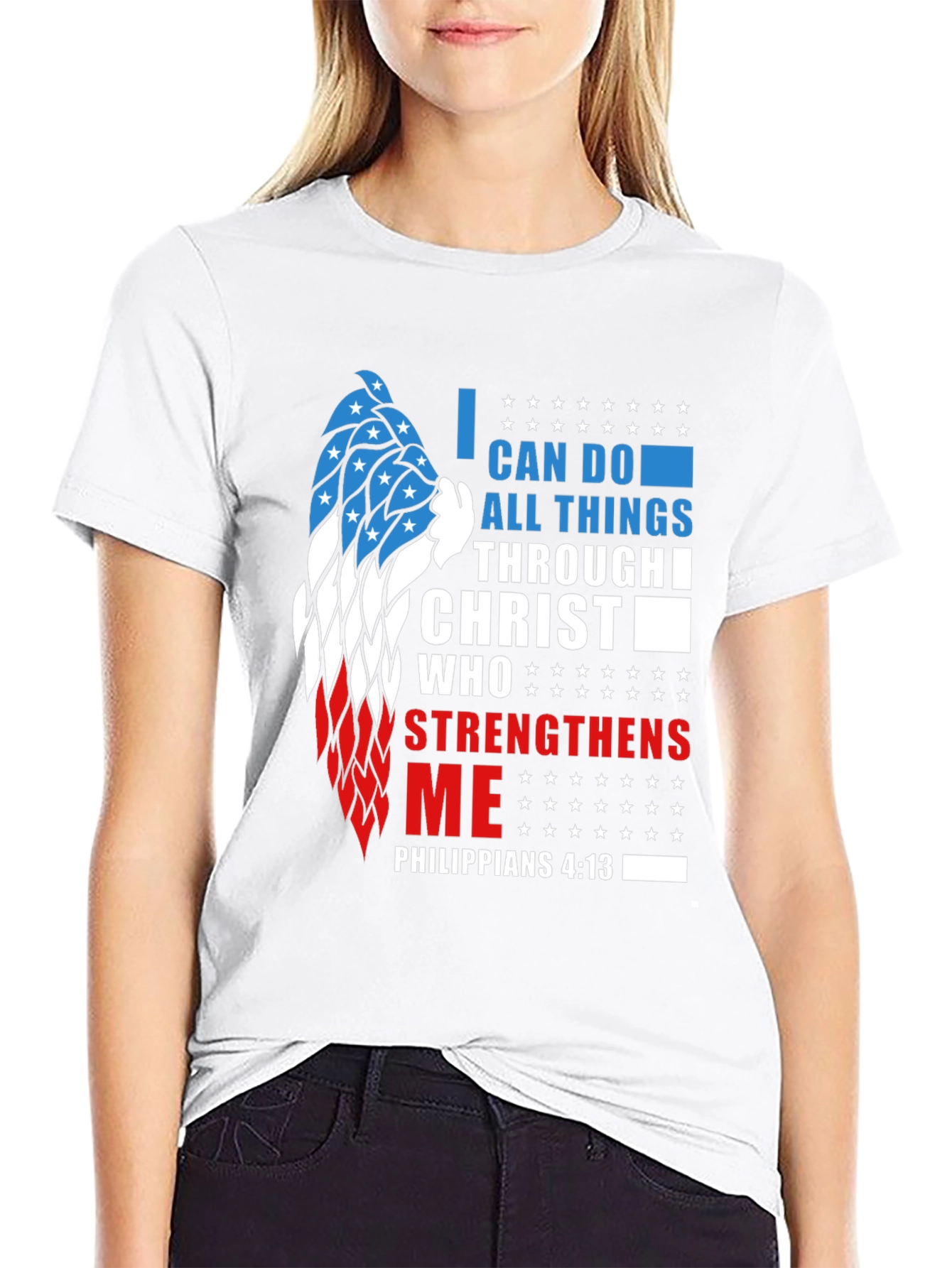 Patriotic Christian T-Shirt: Philippians 4:13
