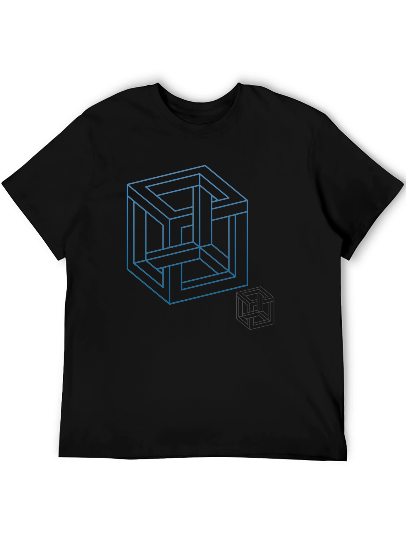 Optical Illusion Cube Graphic T-Shirt