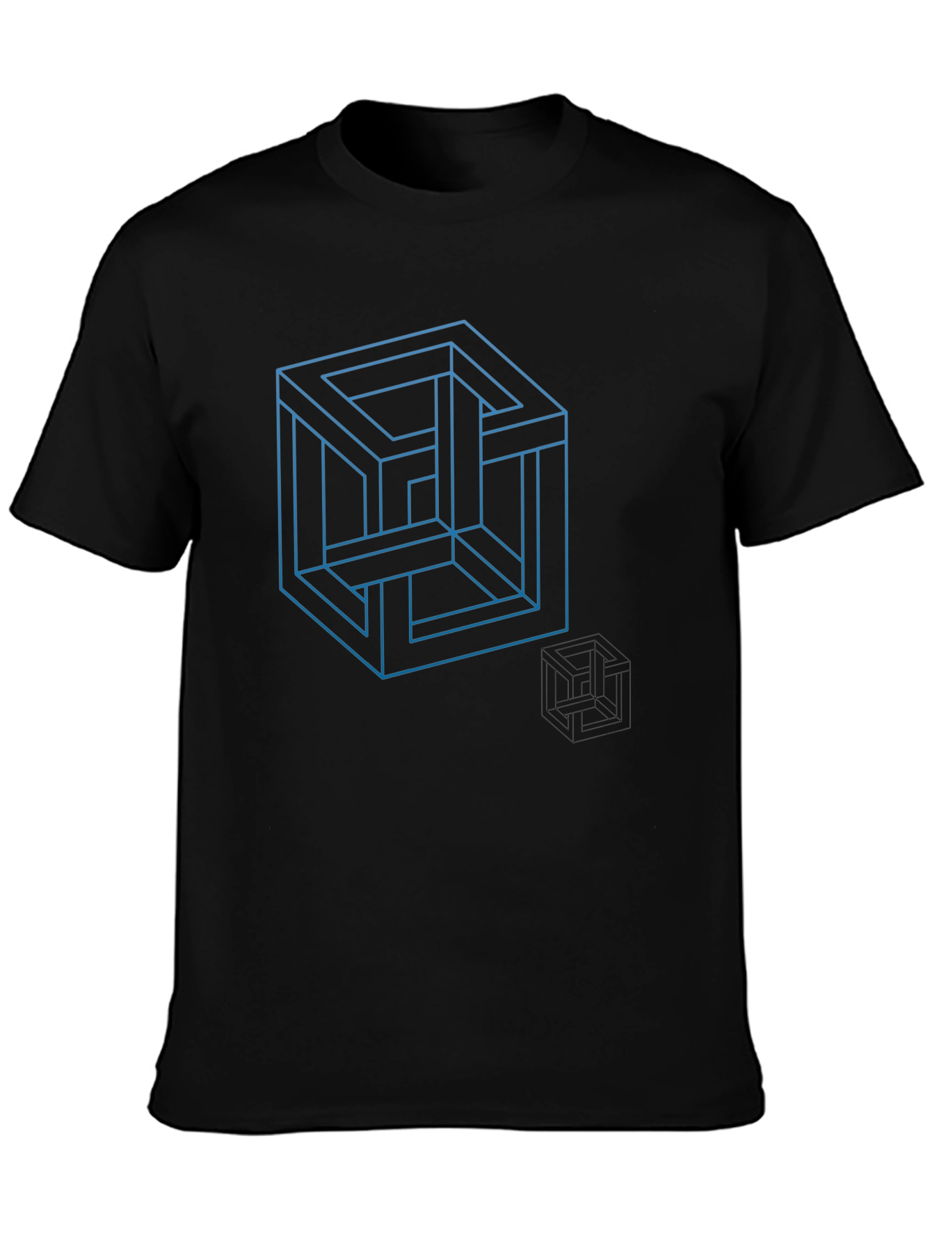 Optical Illusion Cube Graphic T-Shirt