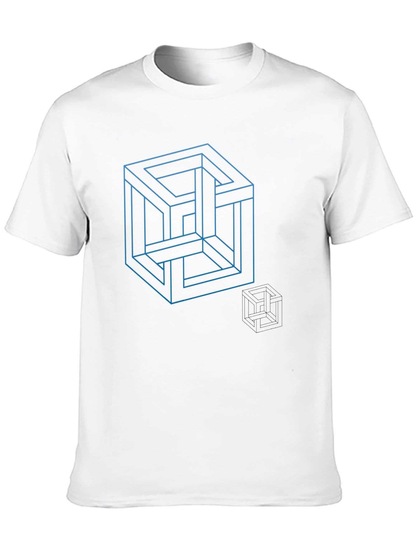 Optical Illusion Cube Graphic T-Shirt