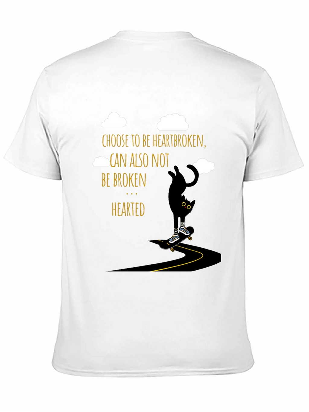 Heartbroken Cat Skateboarder Graphic Tee