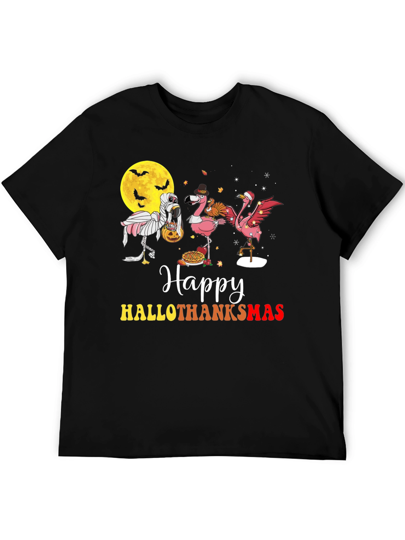 Happy Hallothanksmas Flamingo T-Shirt