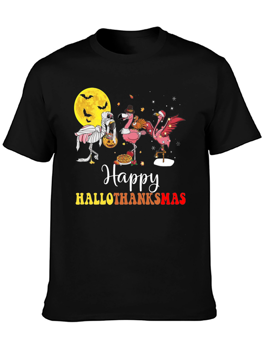 Happy Hallothanksmas Flamingo T-Shirt