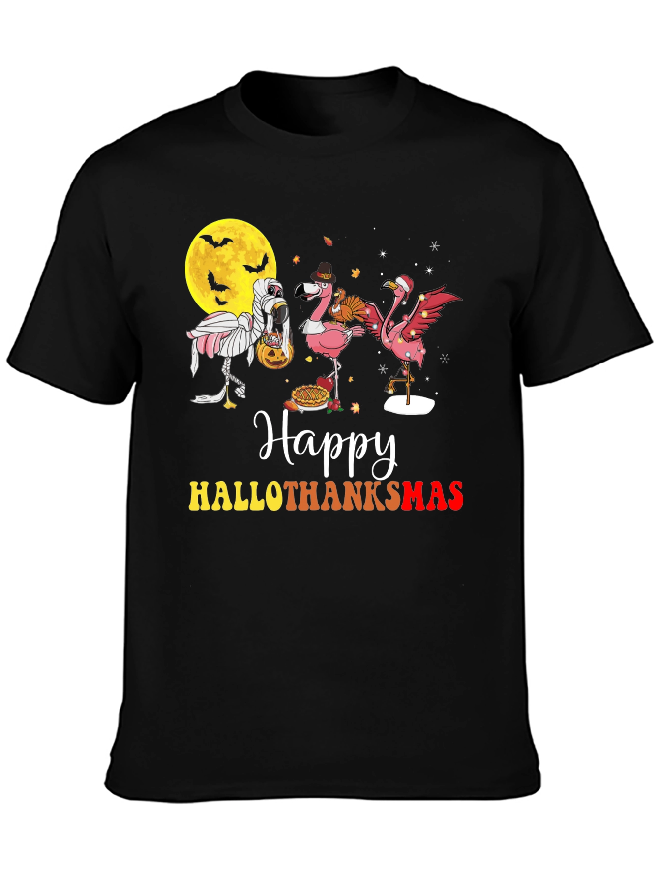 Happy Hallothanksmas Flamingo T-Shirt
