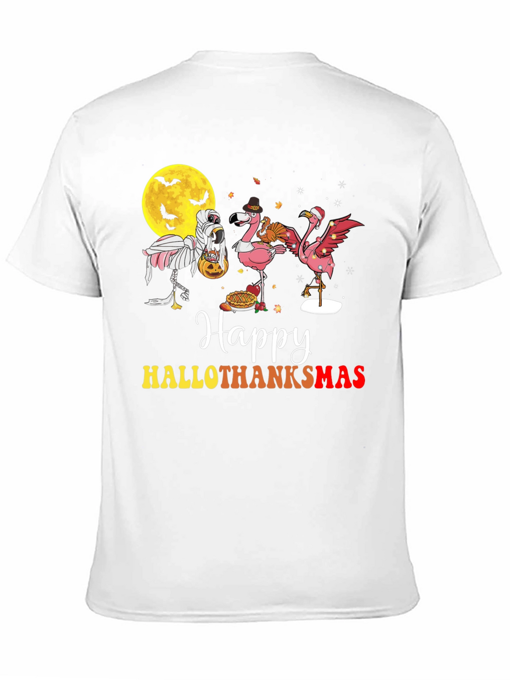 Happy Hallothanksmas Flamingo T-Shirt