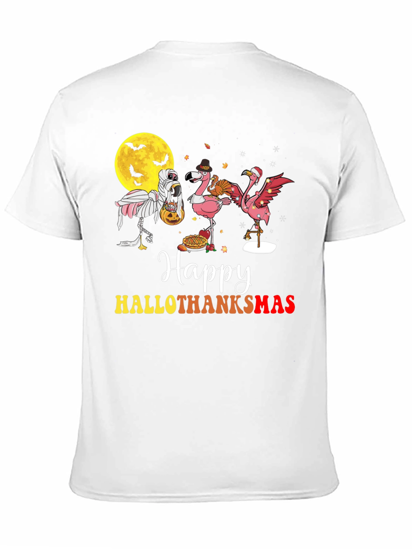 Happy Hallothanksmas Flamingo T-Shirt