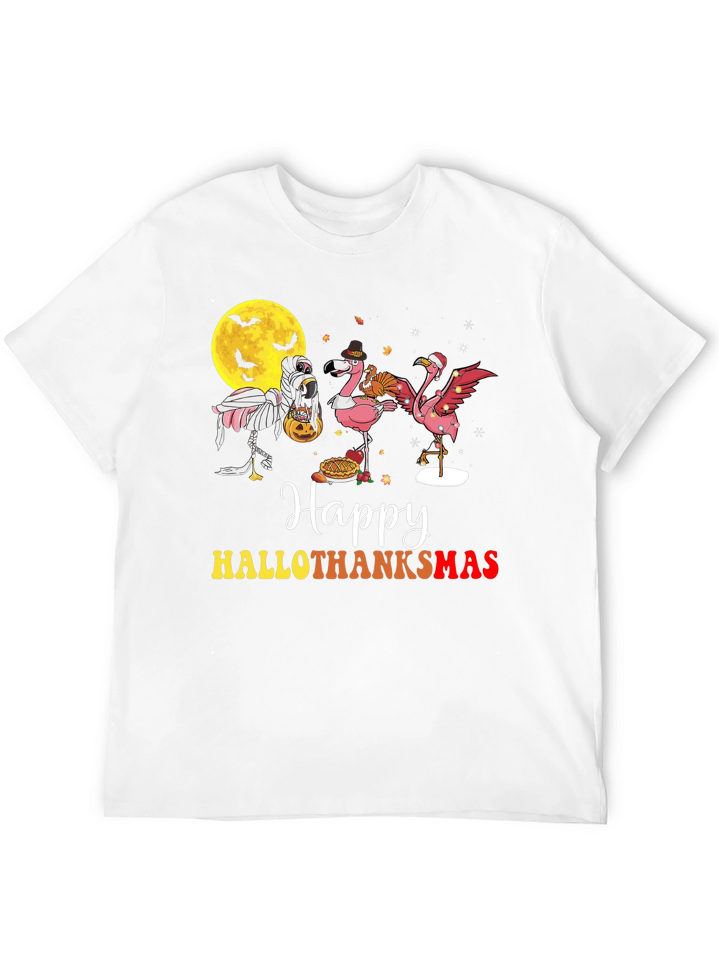 Happy Hallothanksmas Flamingo T-Shirt