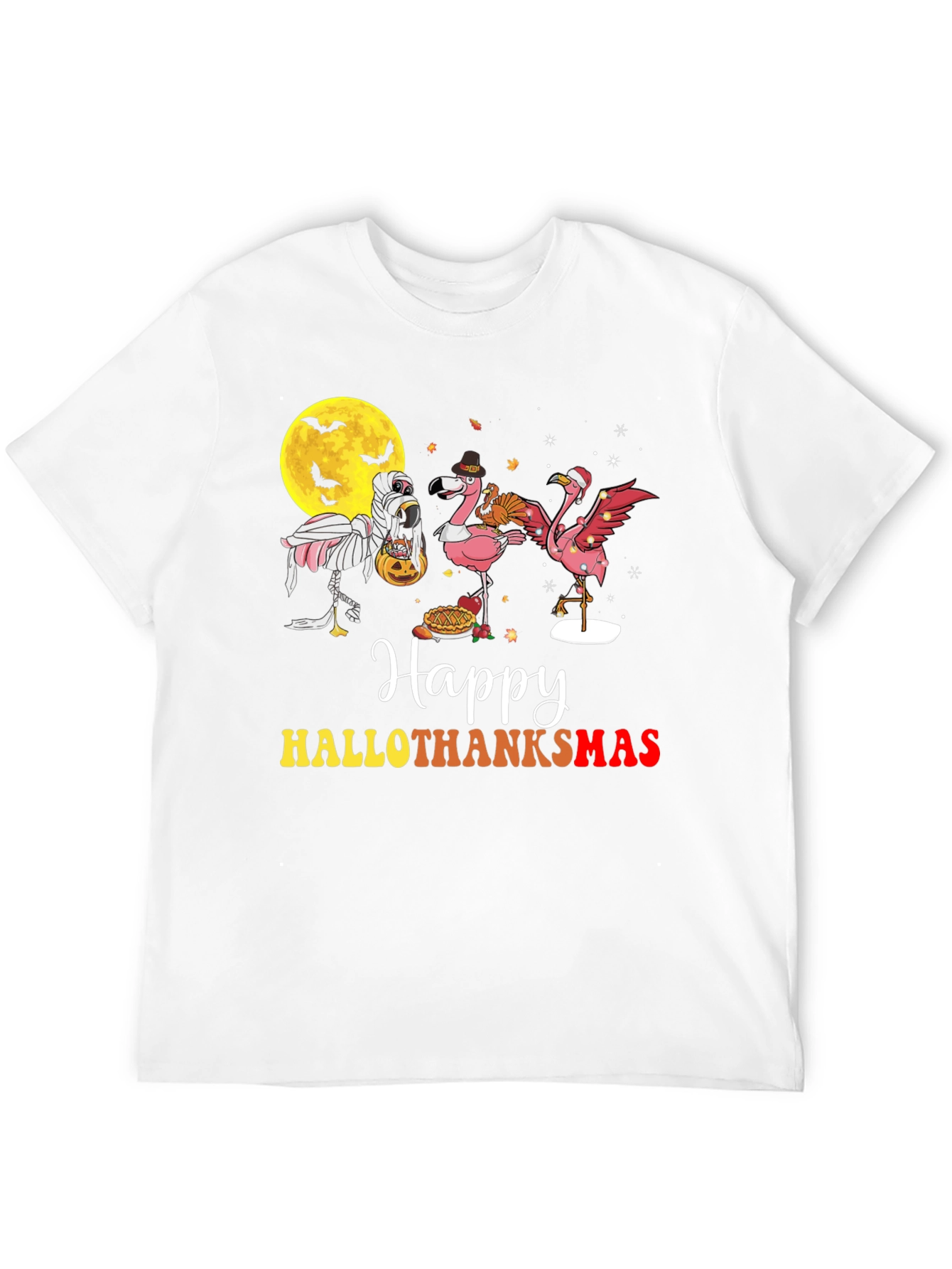 Happy Hallothanksmas Flamingo T-Shirt