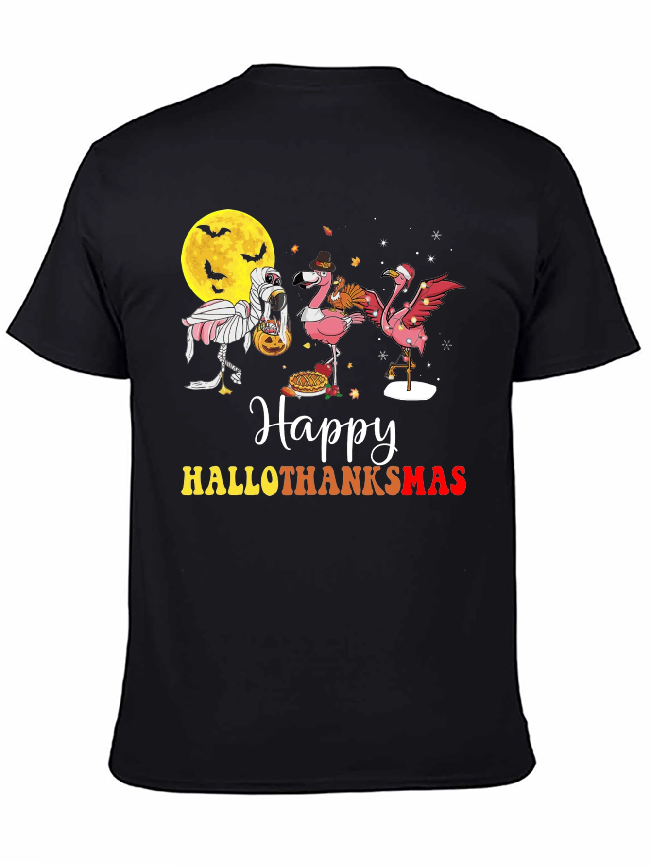 Happy Hallothanksmas Flamingo T-Shirt