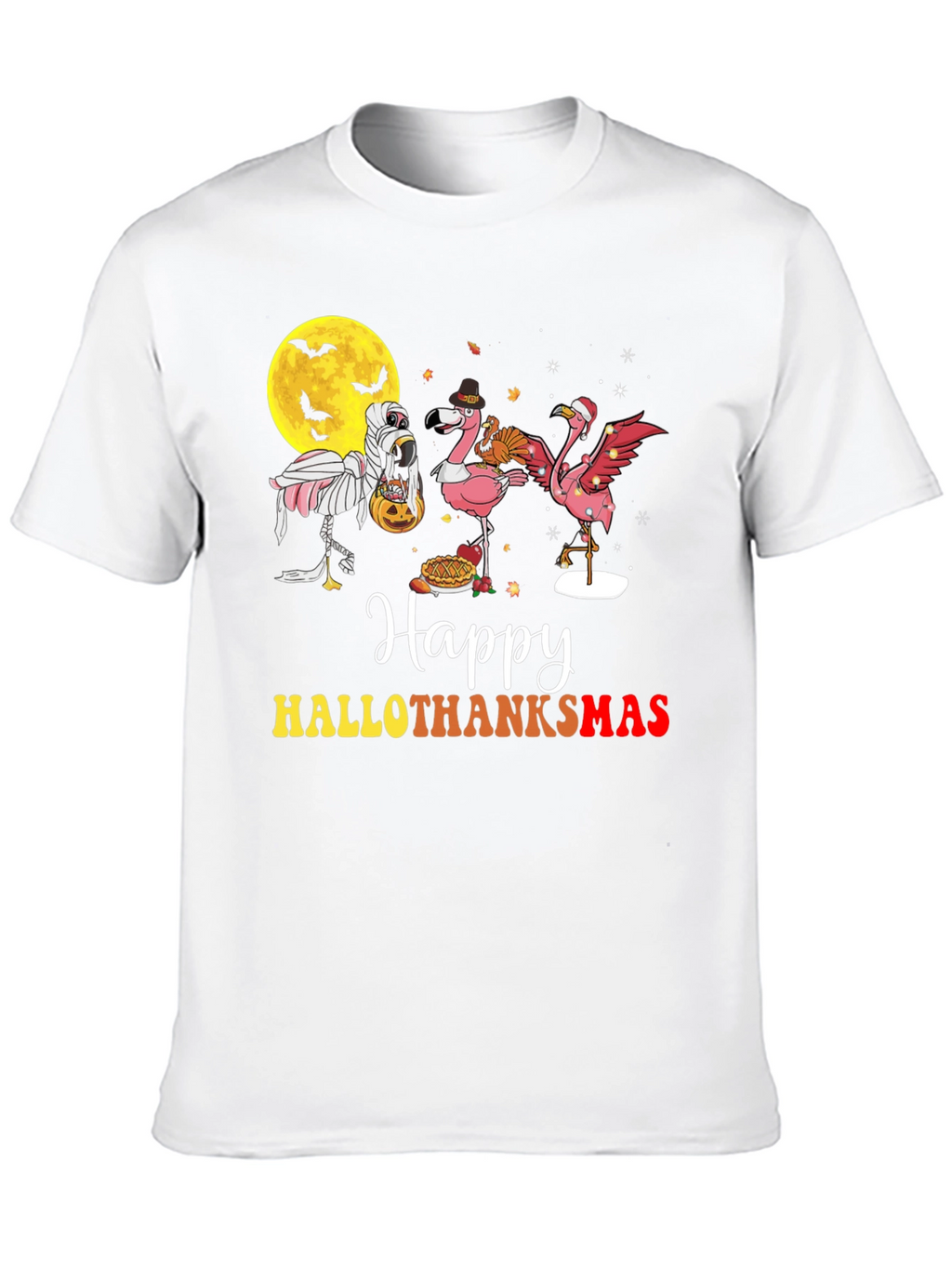 Happy Hallothanksmas Flamingo T-Shirt