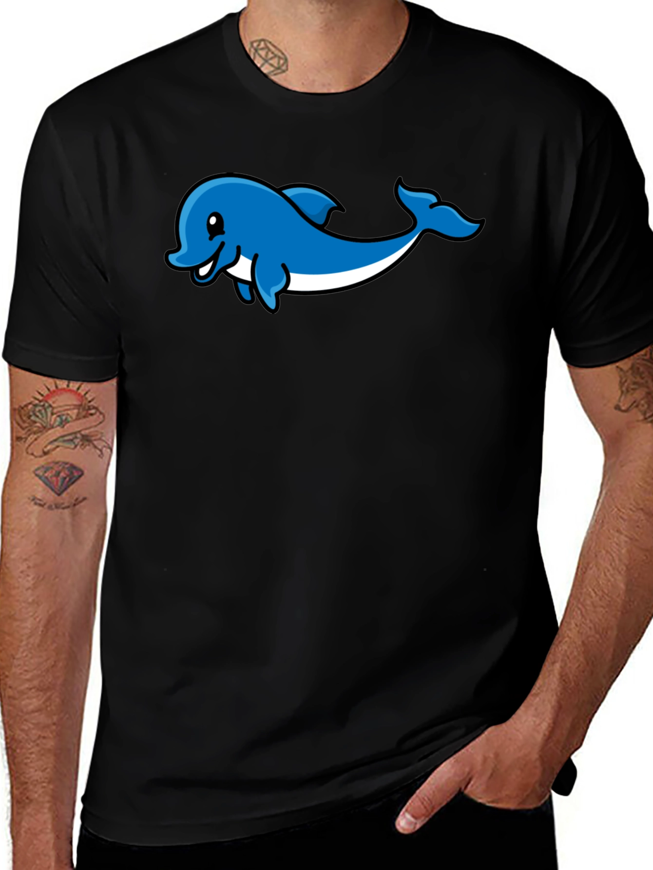 Dolphin Graphic Print T-Shirt - Stylish Casual Wear