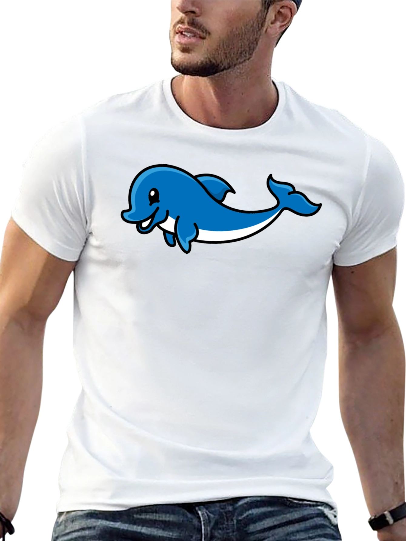 Dolphin Graphic Print T-Shirt - Stylish Casual Wear