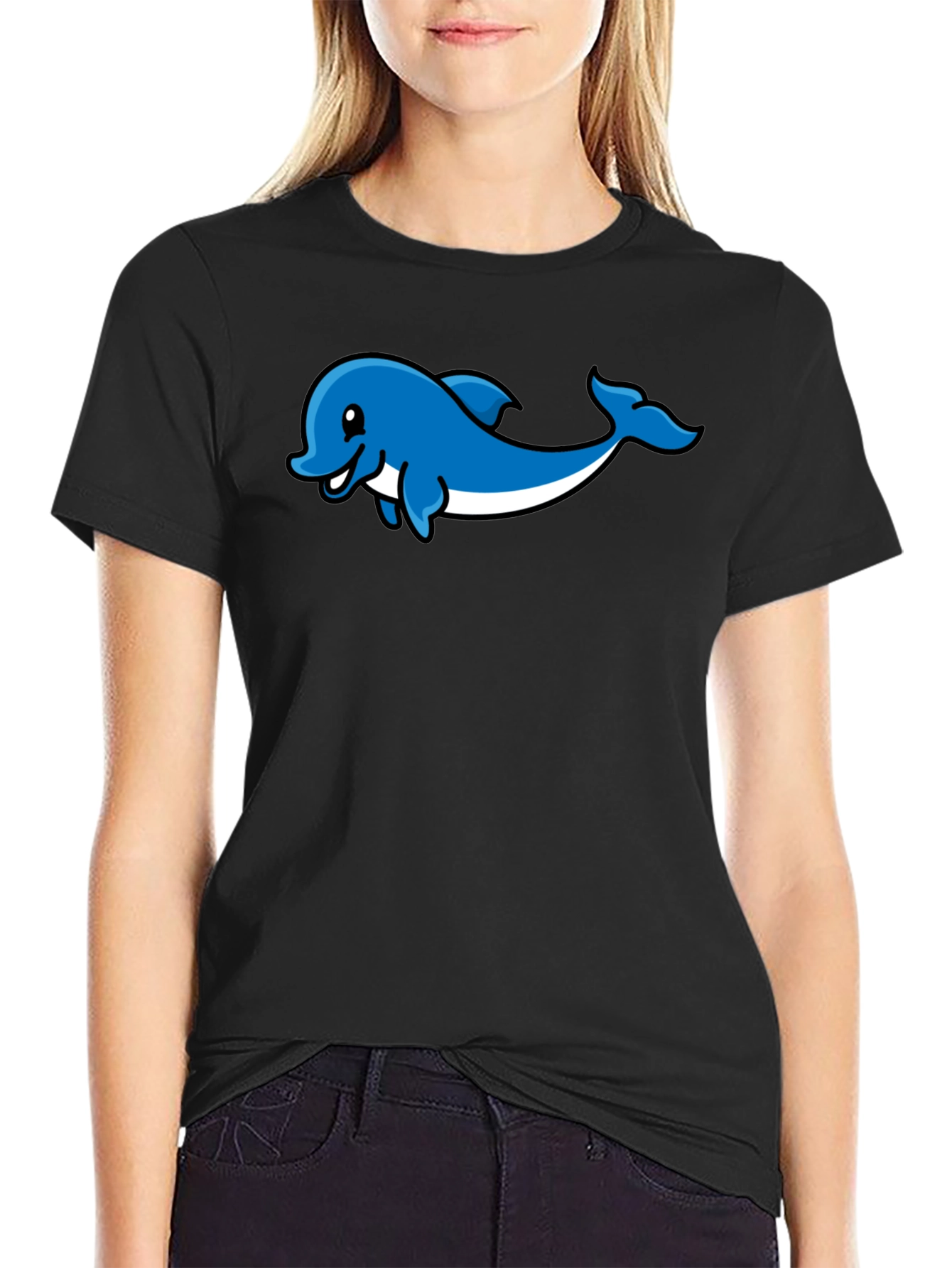 Dolphin Graphic Print T-Shirt - Stylish Casual Wear