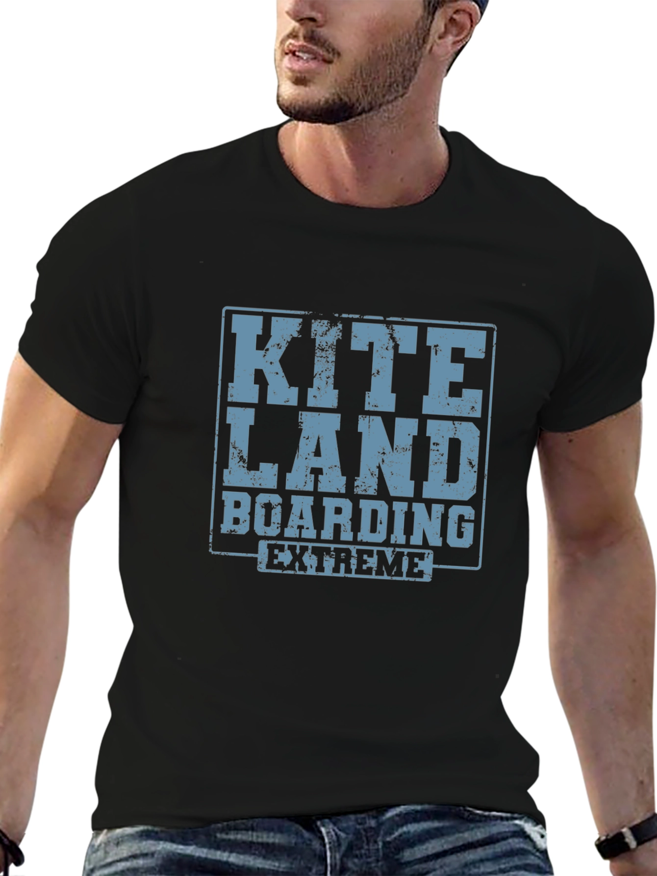 Kite Land Boarding Extreme Black T-Shirt