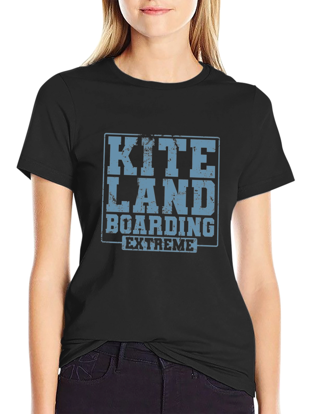 Kite Land Boarding Extreme Black T-Shirt