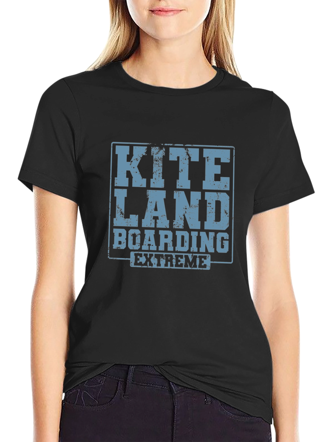 Kite Land Boarding Extreme Black T-Shirt
