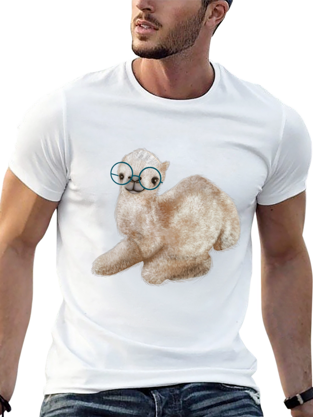 Alpaca with Glasses Graphic Tee