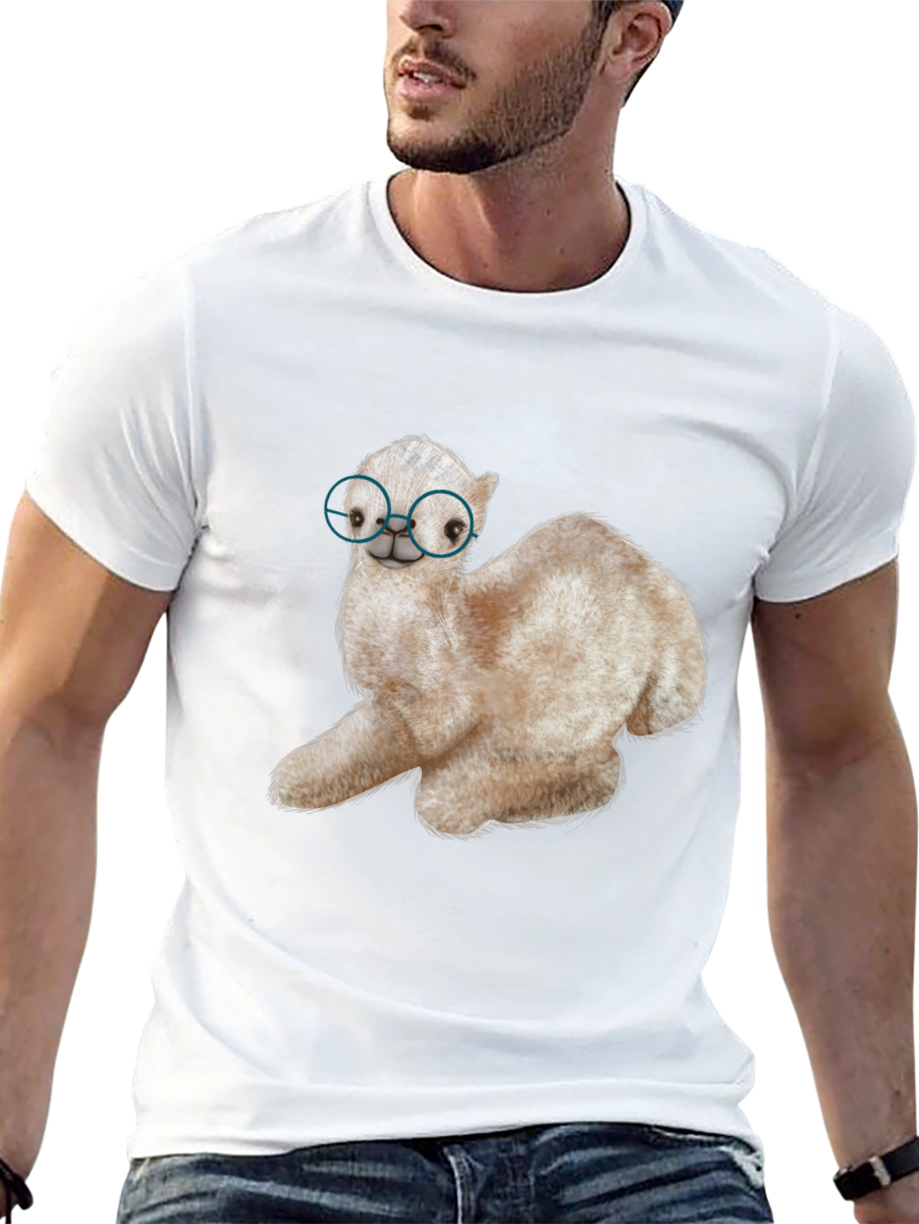 Alpaca with Glasses Graphic Tee