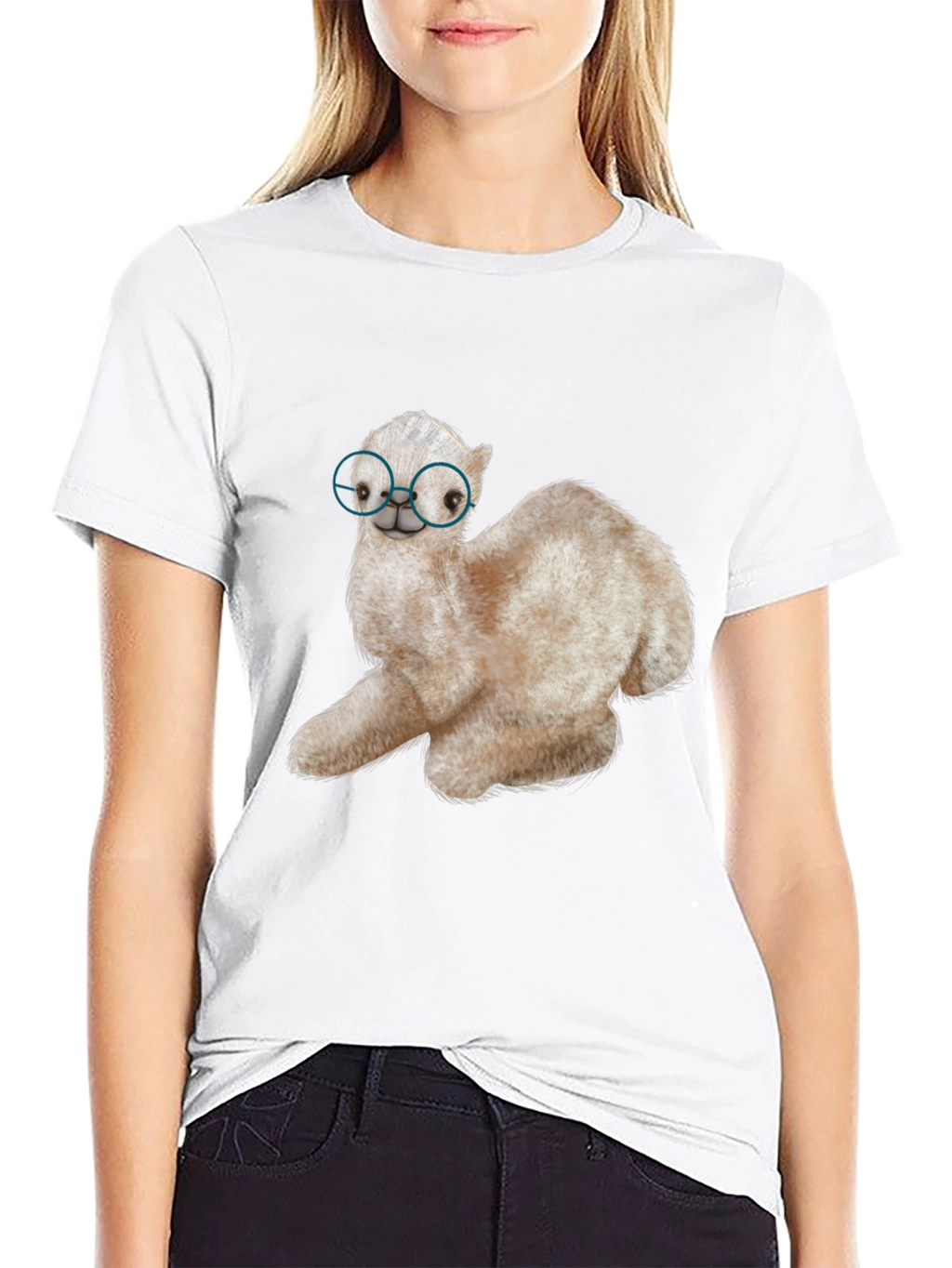Alpaca with Glasses Graphic Tee