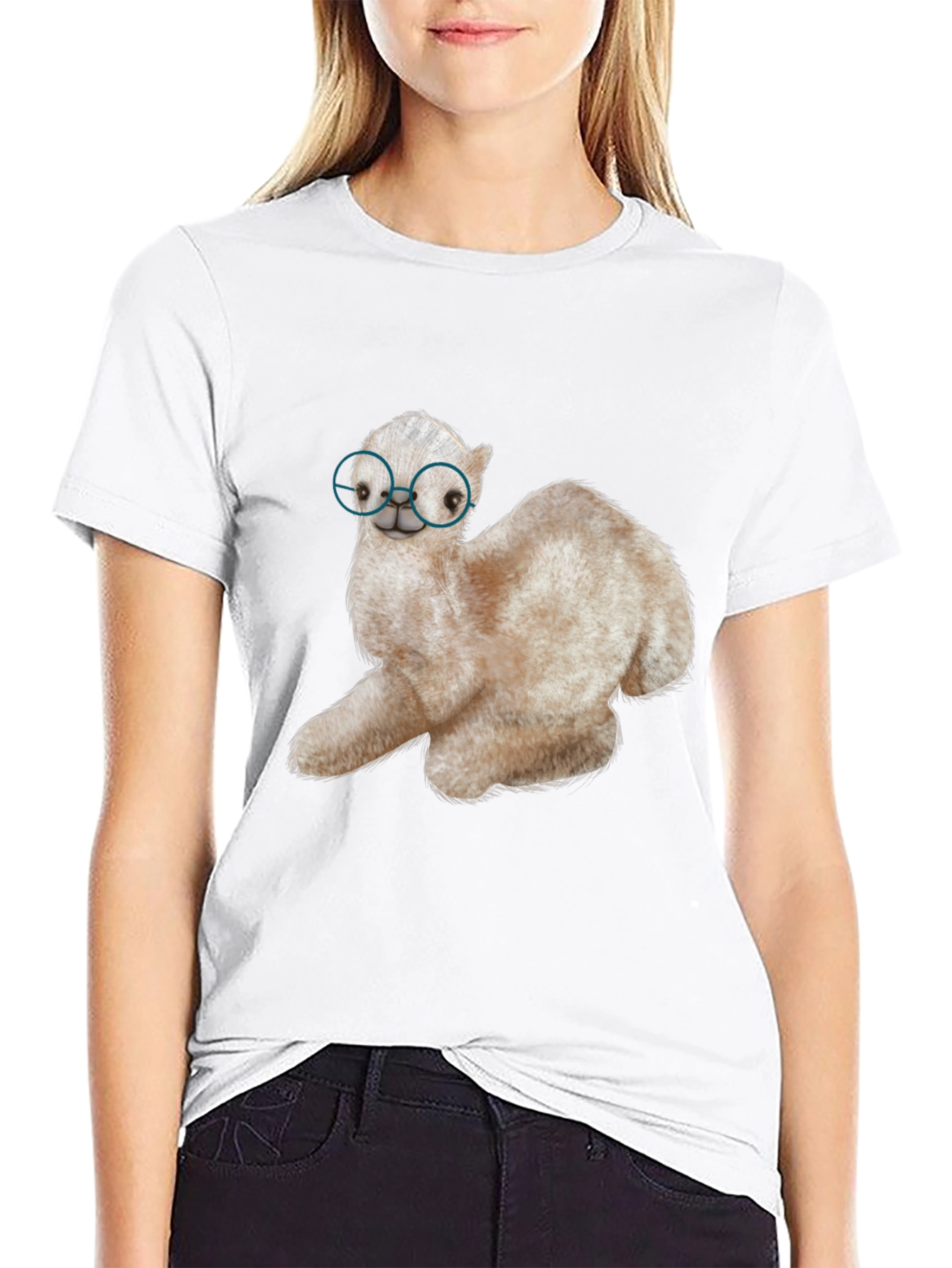 Alpaca with Glasses Graphic Tee