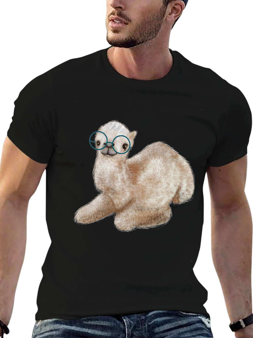 Alpaca with Glasses Graphic Tee