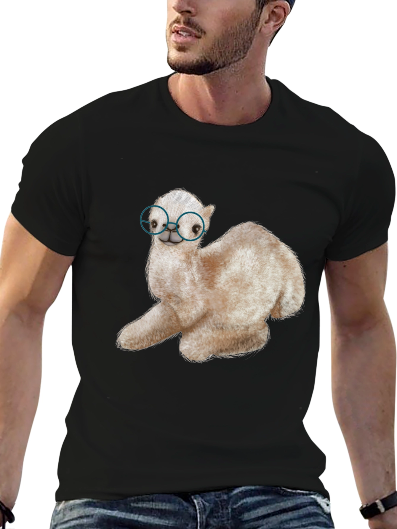 Alpaca with Glasses Graphic Tee