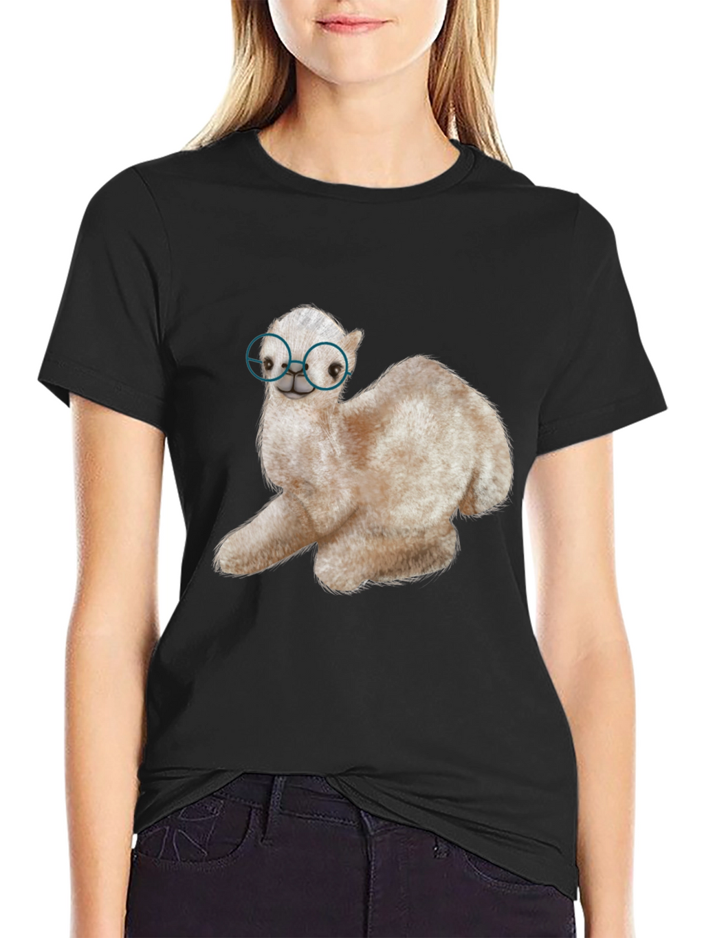Alpaca with Glasses Graphic Tee