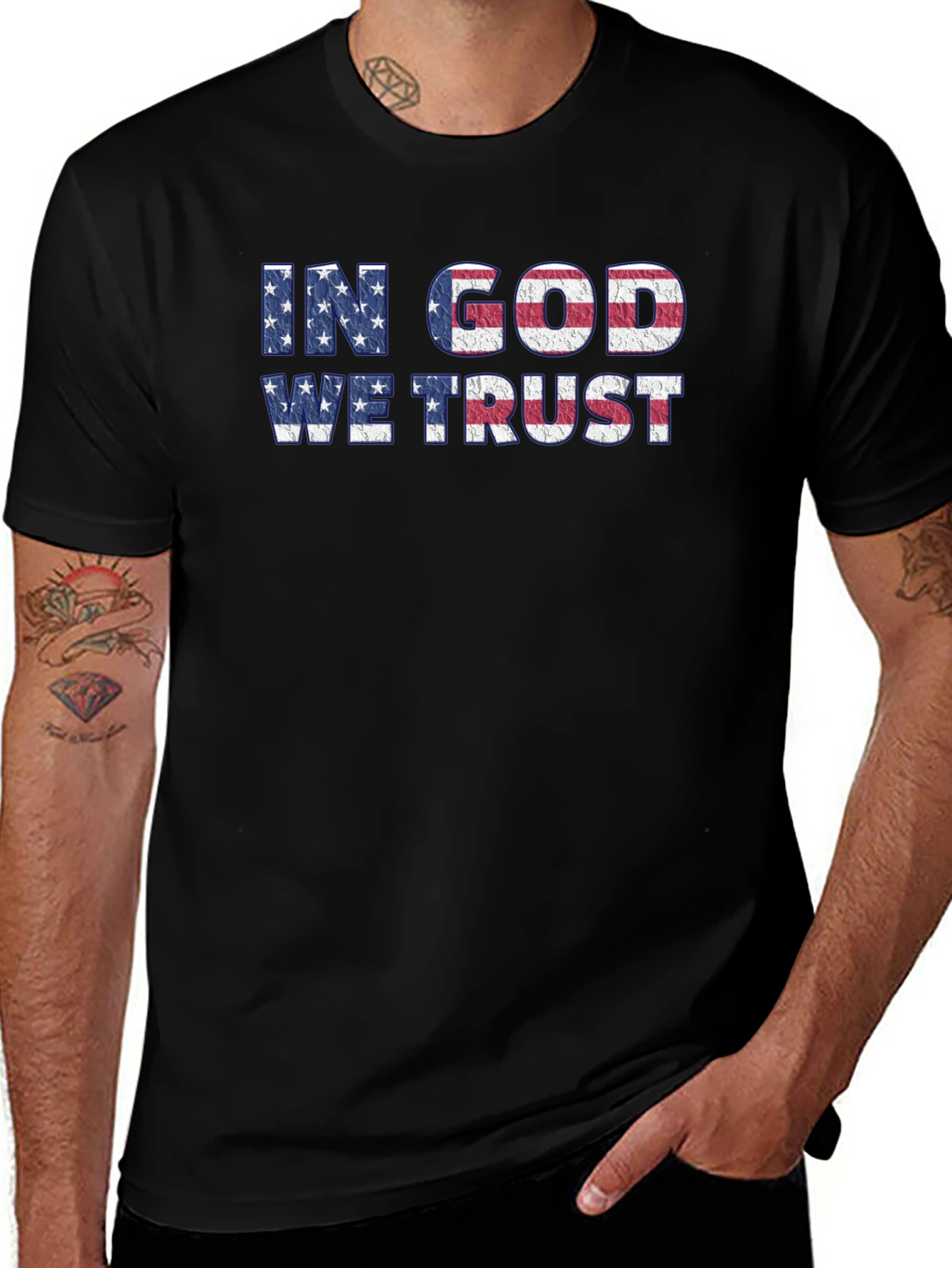 Patriotic T-Shirt: In God We Trust American Flag Design