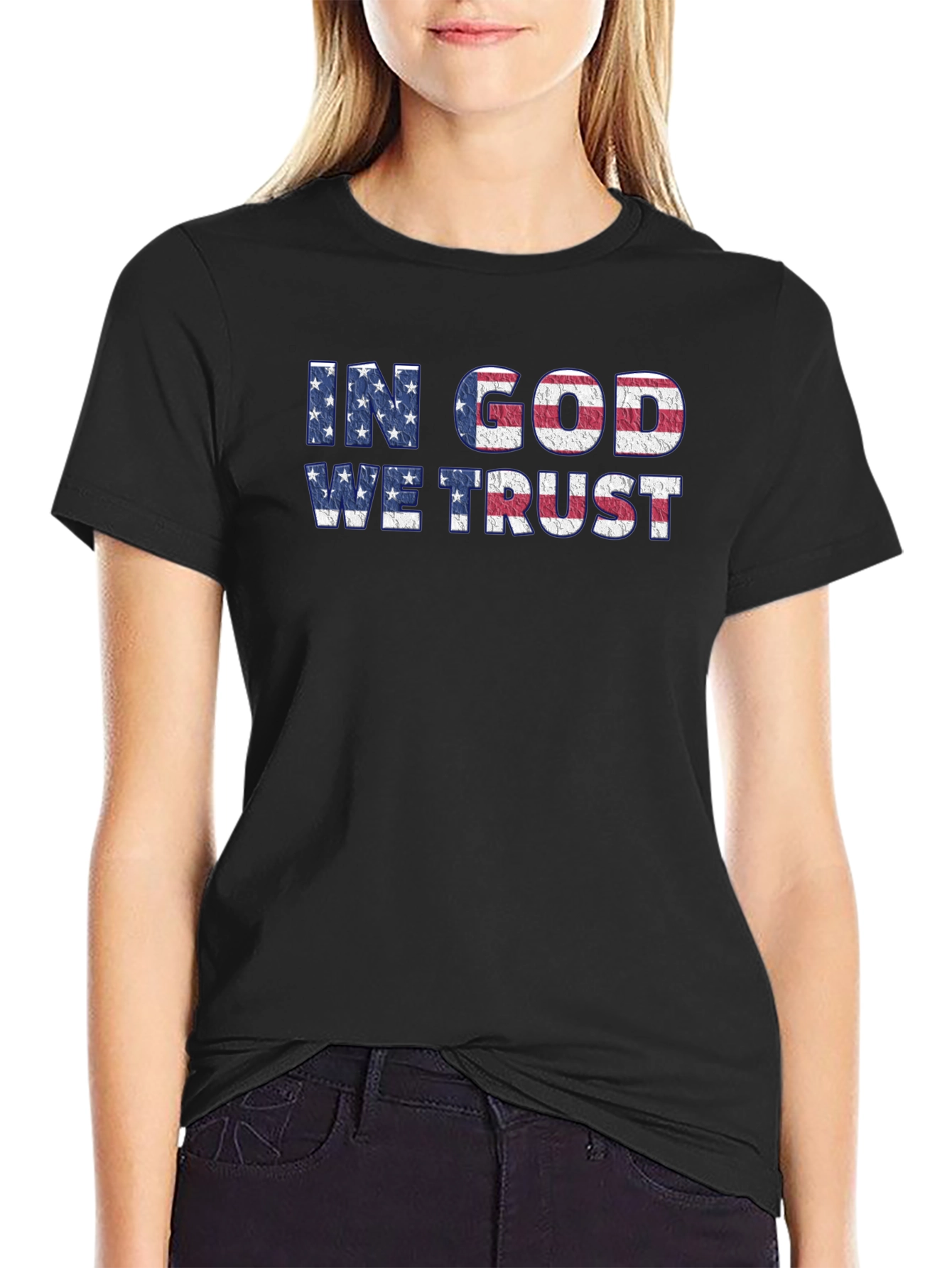 Patriotic T-Shirt: In God We Trust American Flag Design