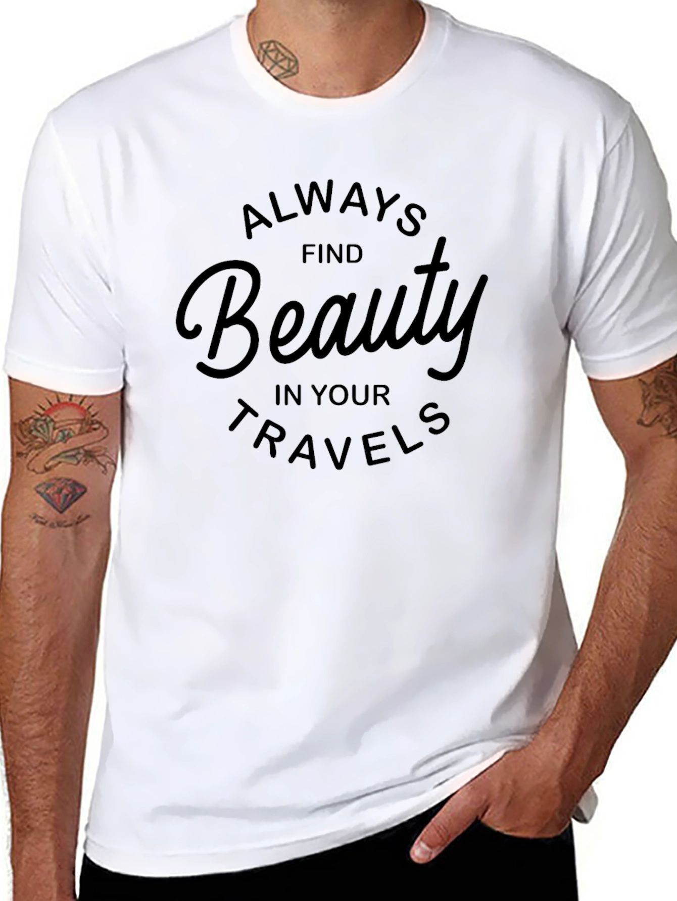 Beauty Travels Black Graphic Tee