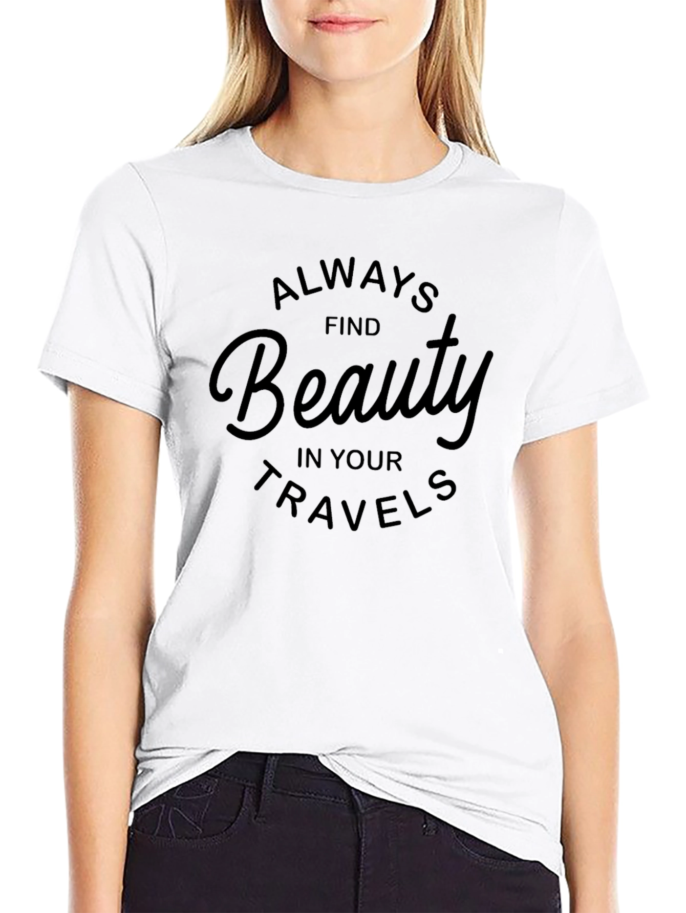 Beauty Travels Black Graphic Tee