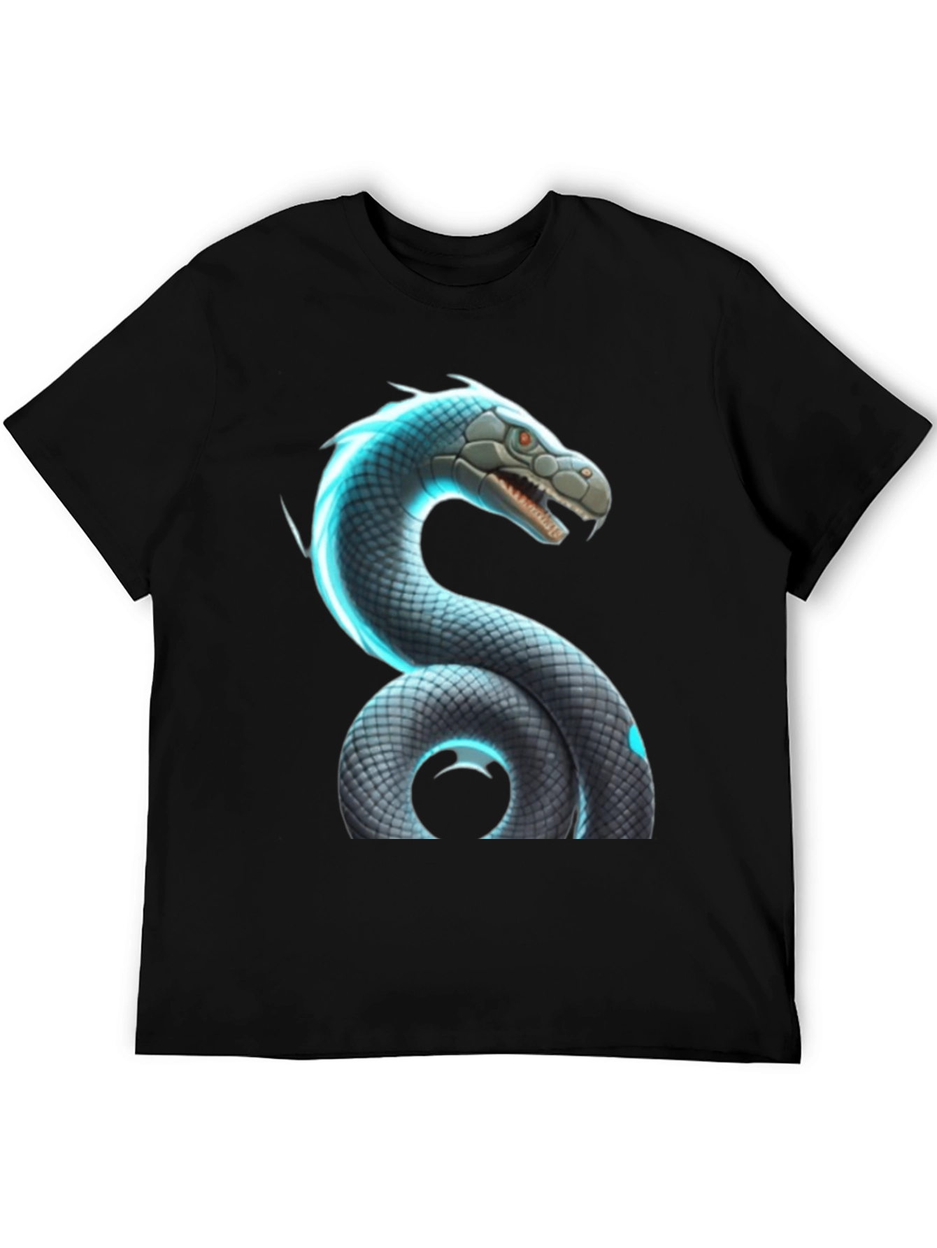 Snake Graphic Tee - Cool Reptile Design Black Shirt